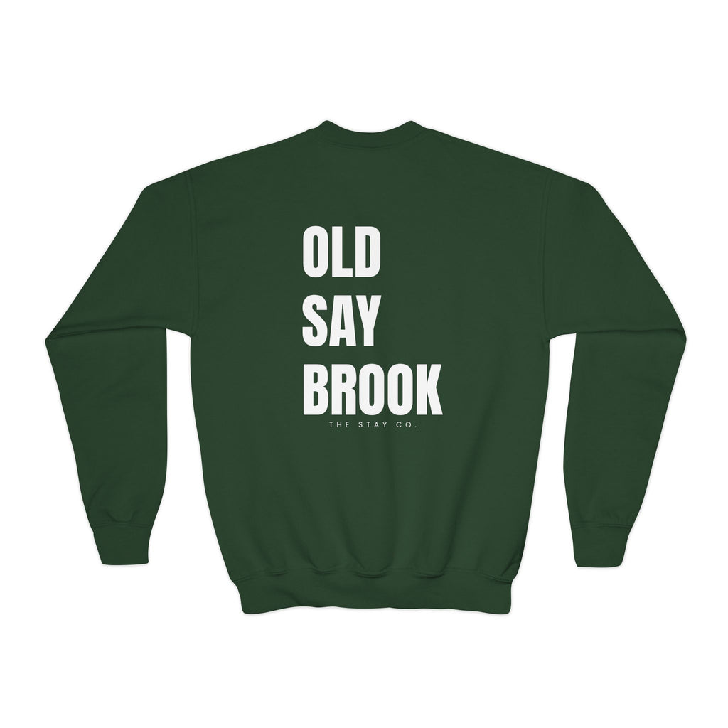 Youth-(XS-XL) Old Saybrook Crewneck With Association Logo On Front- White Writing