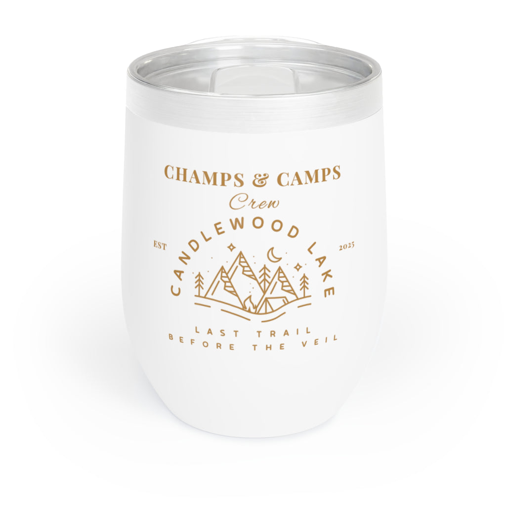 “Champs & Camps”-Candlewood Lake- Last Trail Before the Veil-Stylish Wine Tumbler for Bachelorette and wedding parties, Travel Mug, Gift for Wine Lovers, Outdoor Drinkware, Personalized Insulated Cup