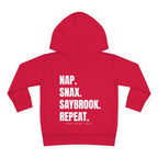 Toddler Hoodie- Saybrook Manor Association Logo on Front - "NAP. SNAX. SAYBROOK. REPEAT."