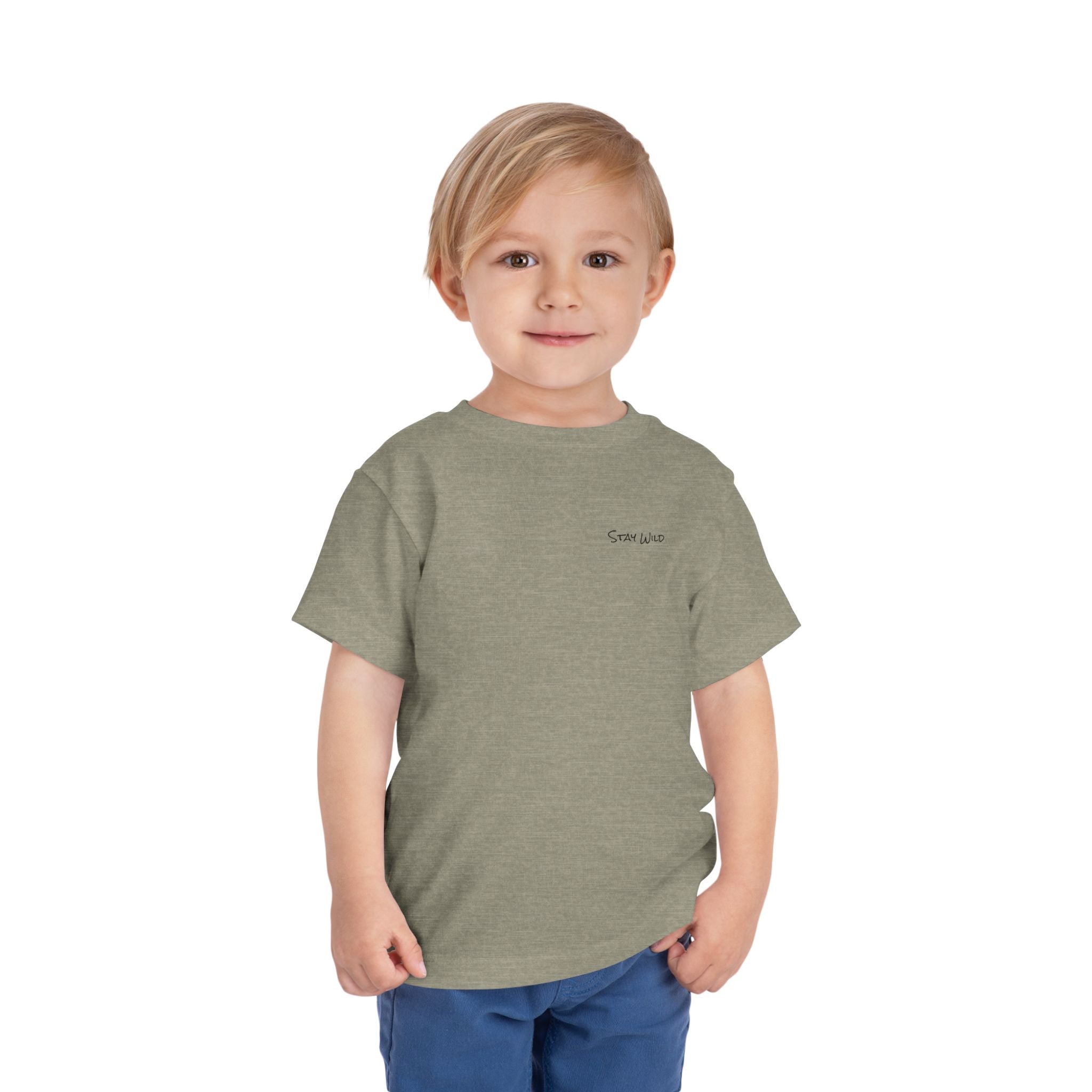 Toddler (2T-5T) - "Stay Wild" (Front) - "Stay Wild Lake Child" (Back) -Black Writing Short Sleeve Tee