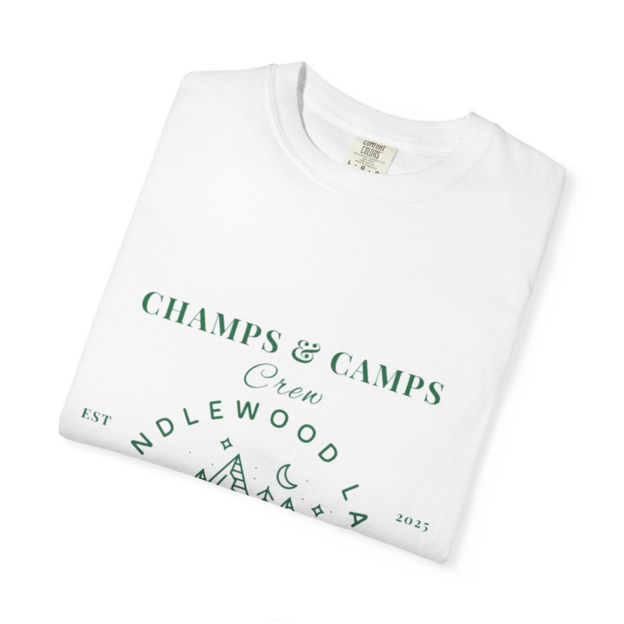 "Champs & Camps" -Camp Themed Bachelorette or Wedding Tee,  Bride Shirt, Bachelorette Party Gift, Summer Vacation Wear, [...]