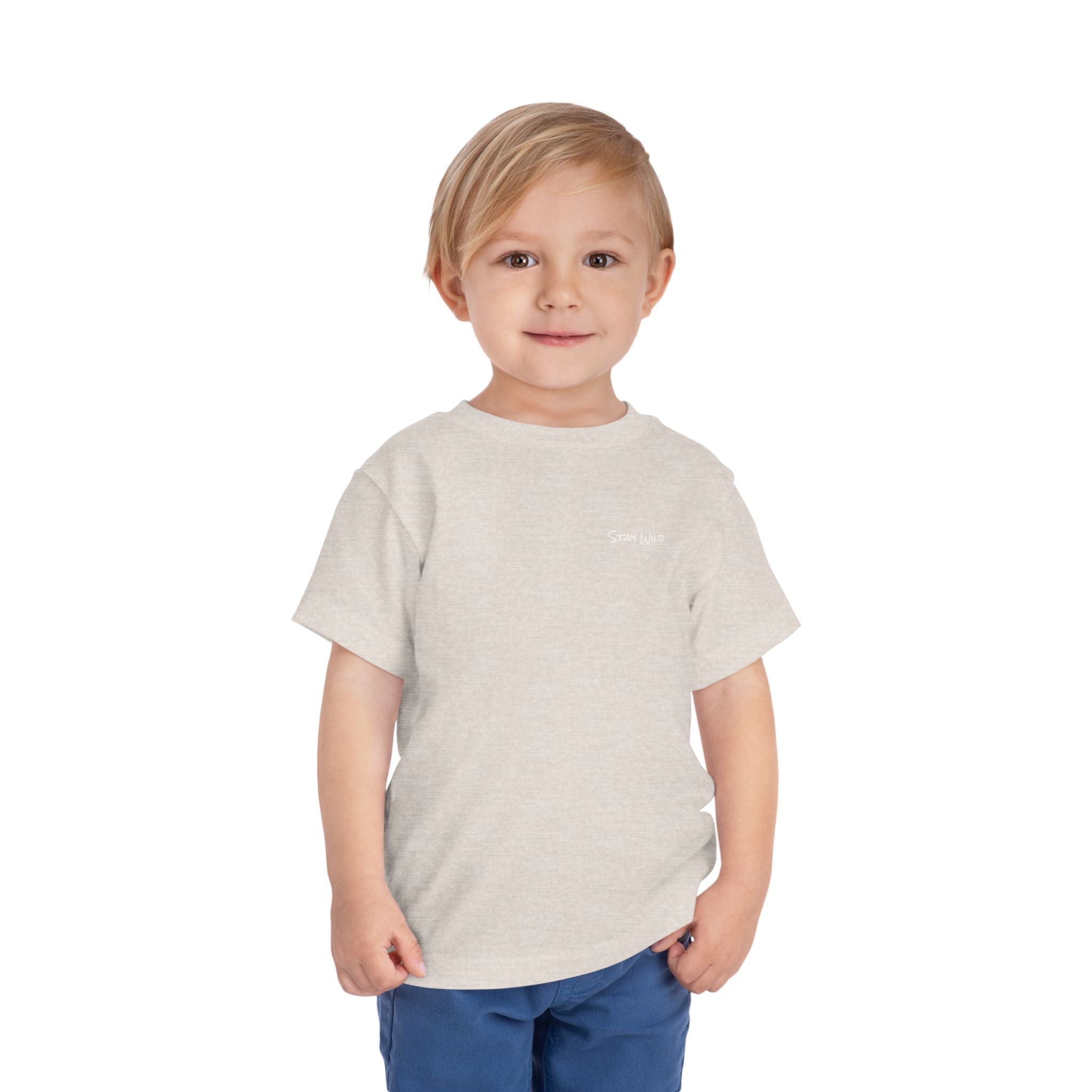Toddler (2T-5T) - "Stay Wild" (Front) 'Walk. Run. Wakeboard. '(Back)- White Writing, Short Sleeve Tee