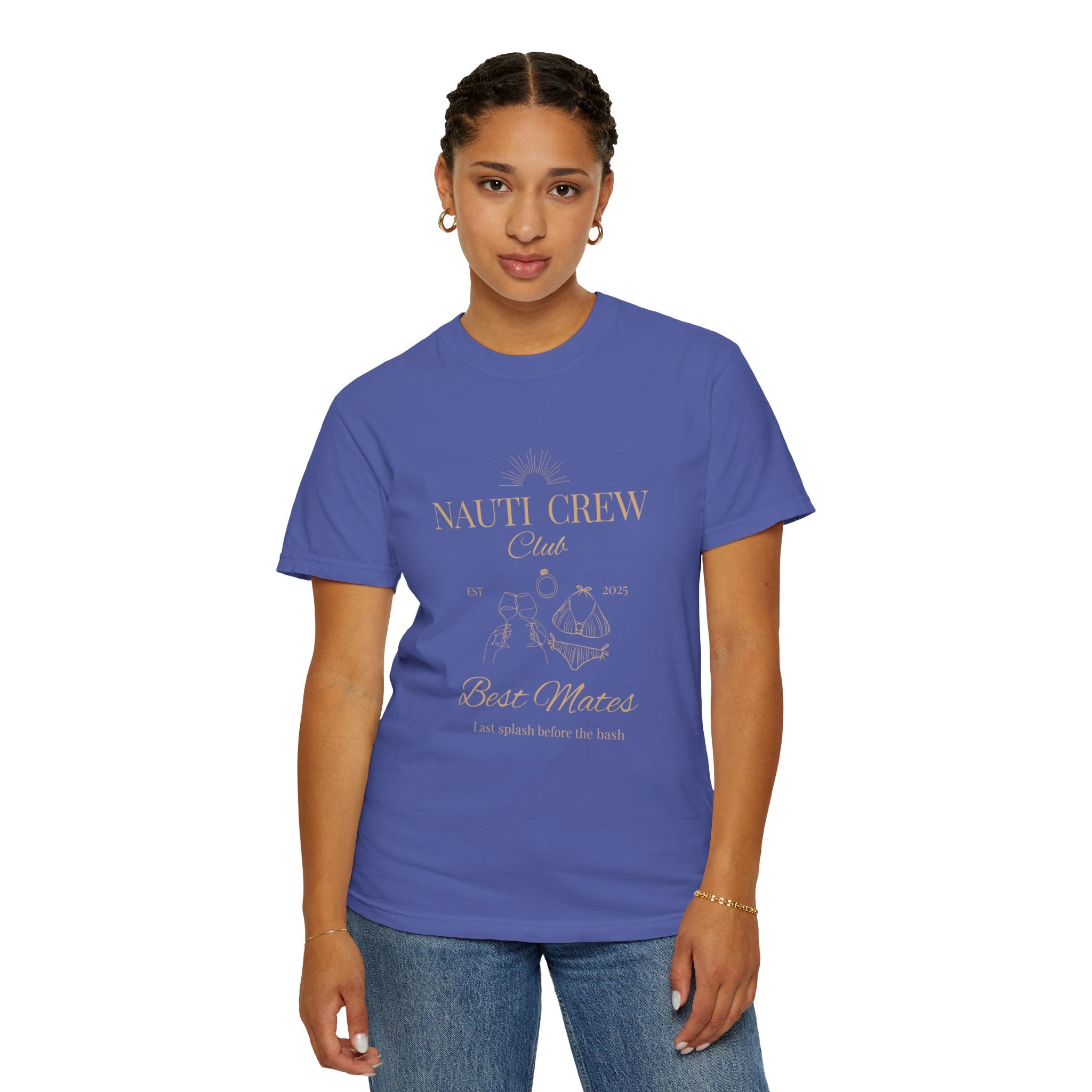 Matching "Nauti Crew-Best Mates" -T-Shirt, Pefect for Bachelorette and Wedding Parties- Unisex Vacation Top, Sailor Humor Apparel