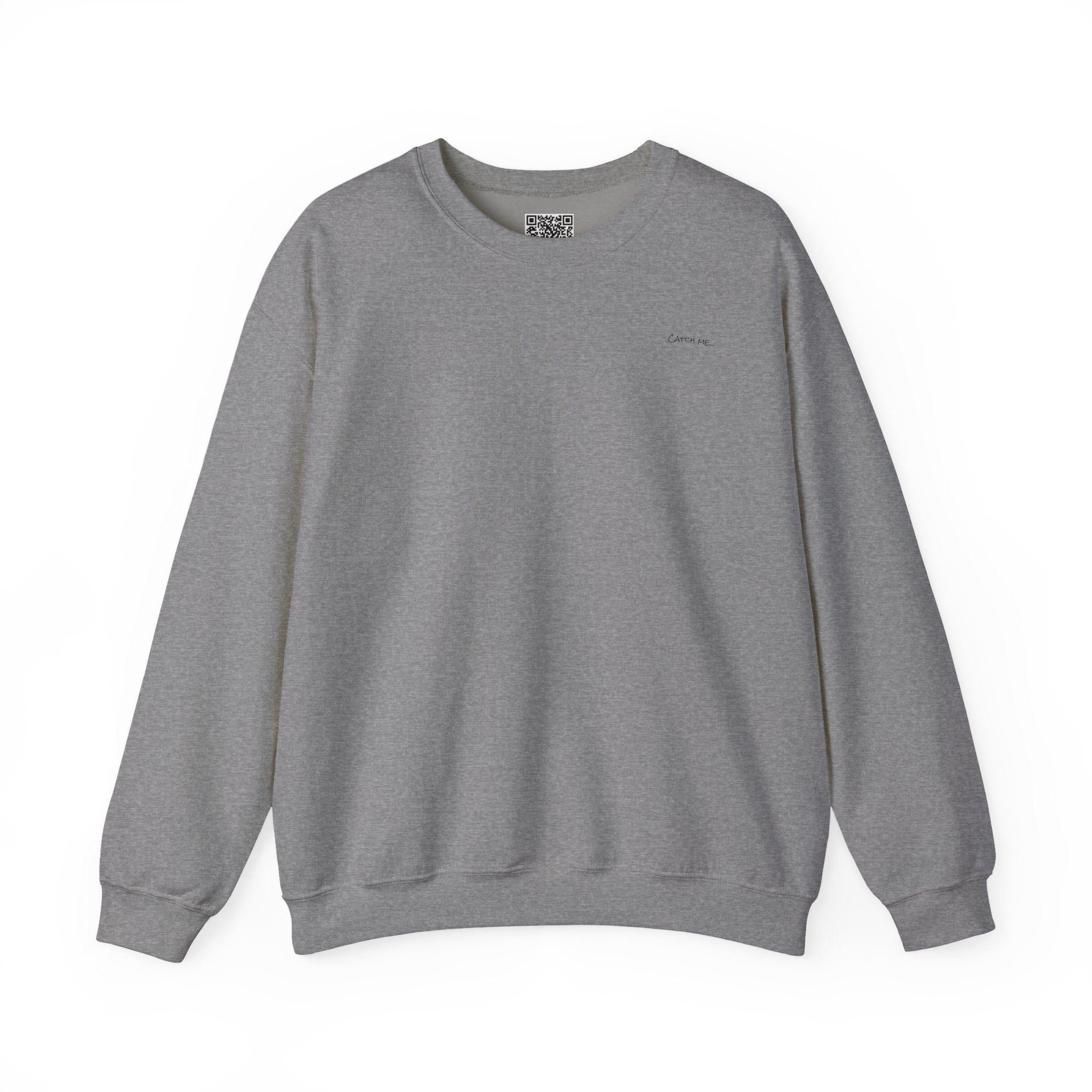 Adult- "Catch me" (Front) - "At The Dock" (Back) -Black Writing -Unisex Crewneck Sweatshirt