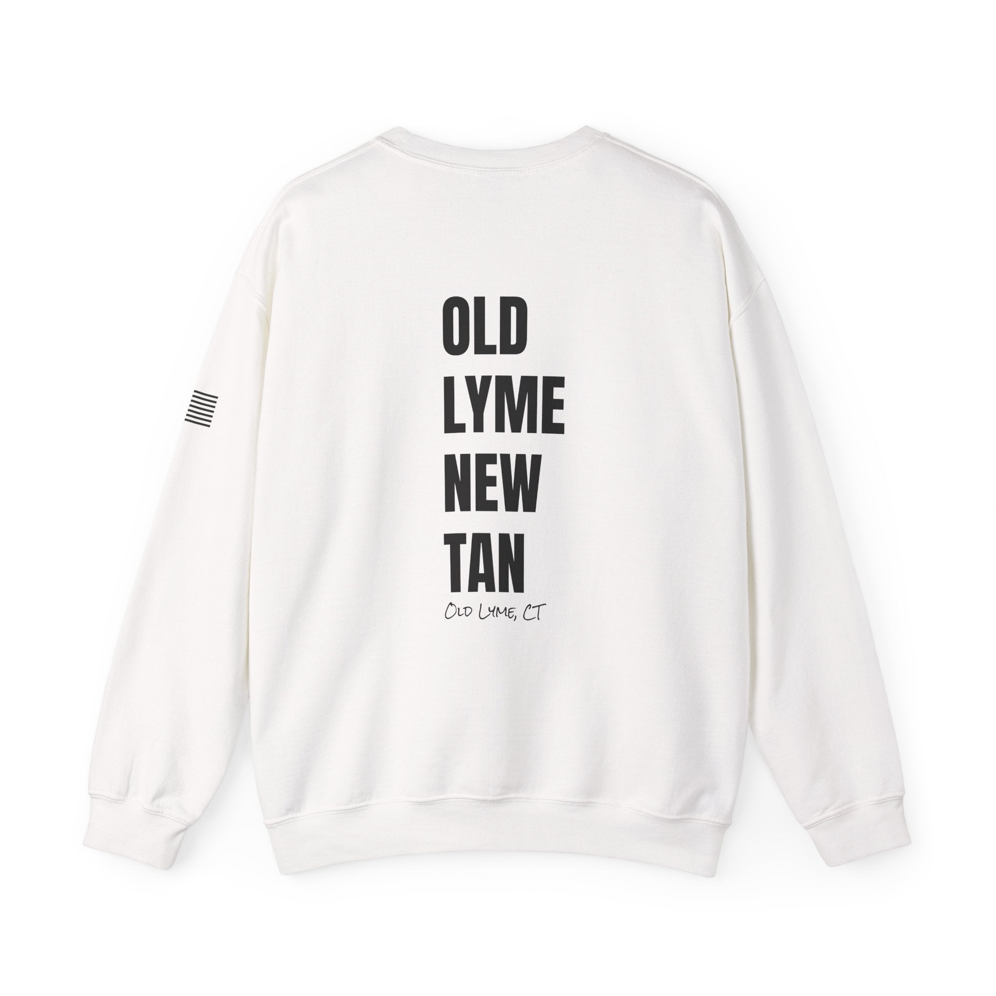 Adult- "Salty AF" (Front) "Old Lyme New Tan" (Back)- with Flag -Unisex Crewneck