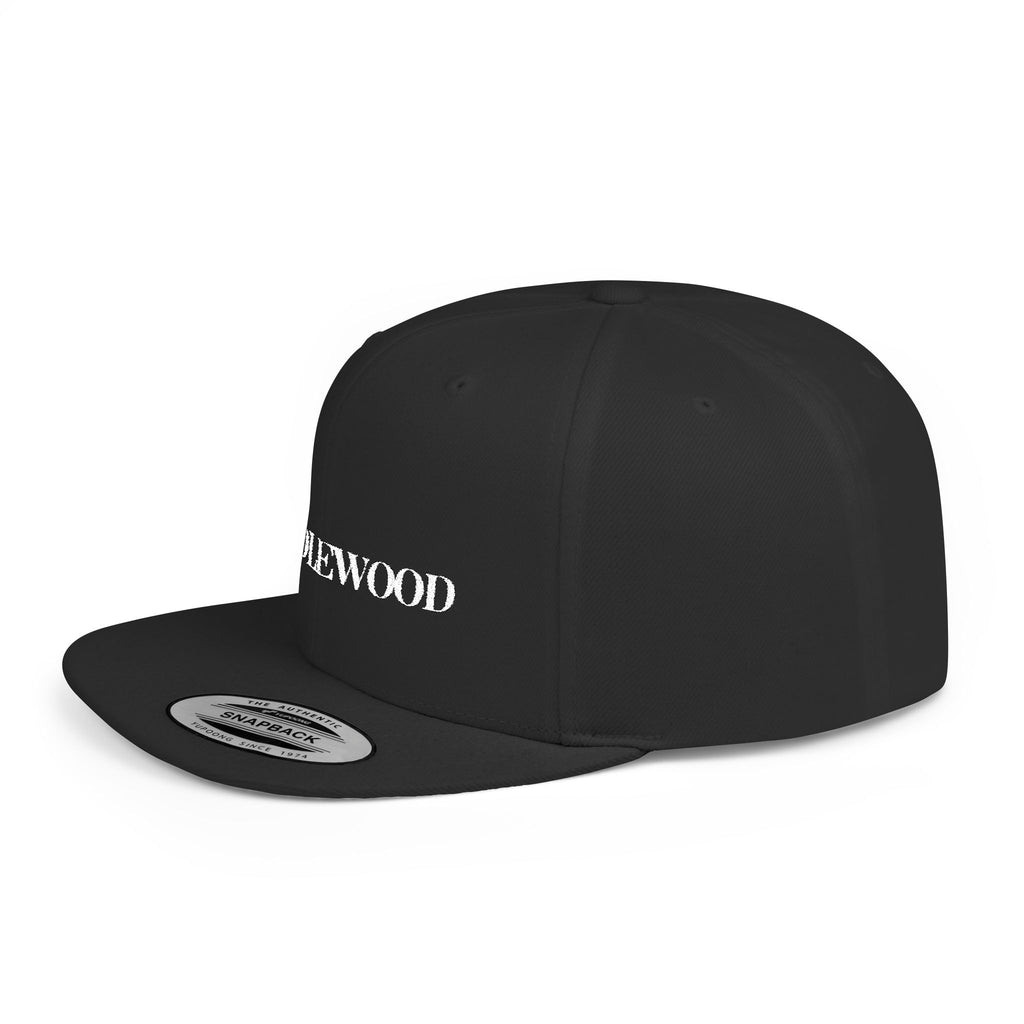Embroidered Snackback Cap-"Candlewood"- In White Writing-Casual Hat, Outdoor Apparel, Summer Fashion, Gift for Him/Her, Festival Accessory