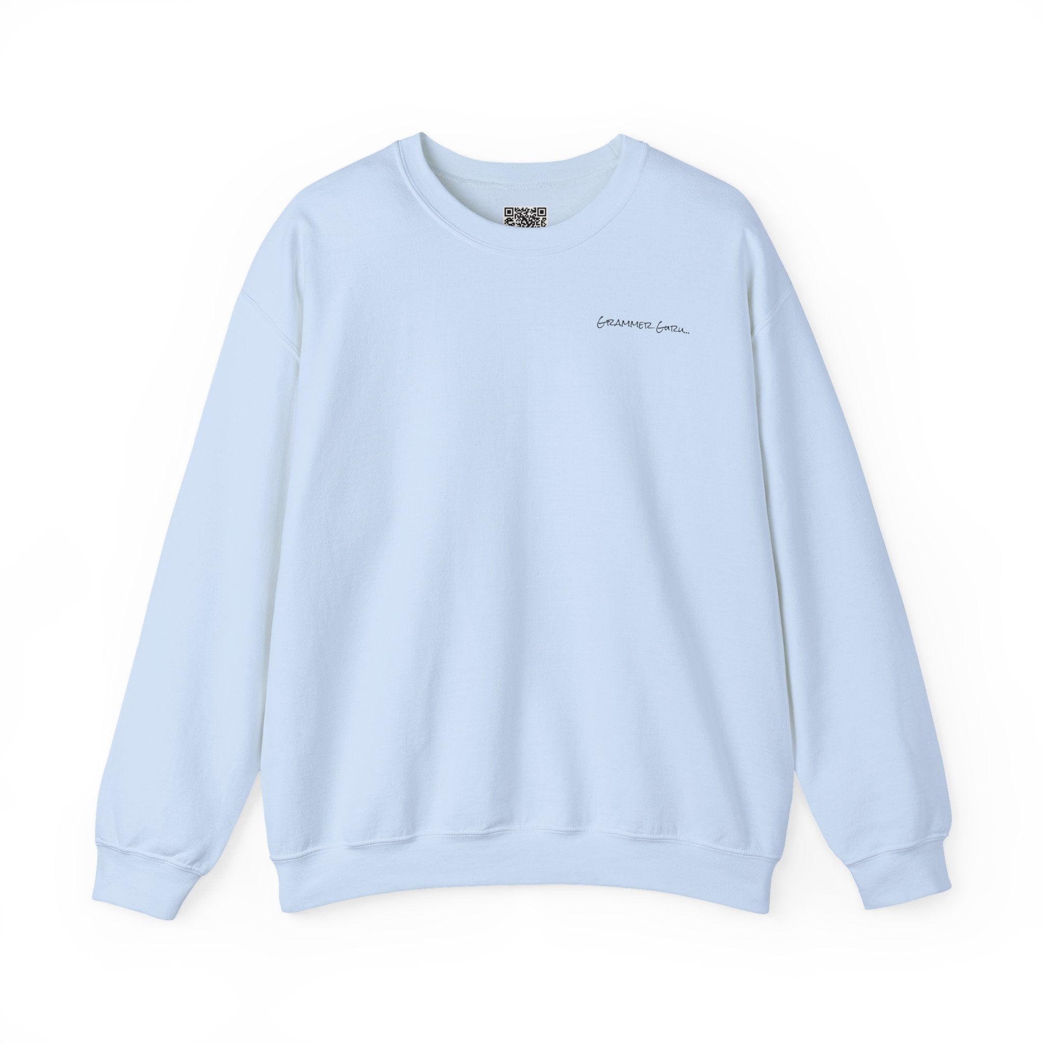 Adult-ELA Teacher Crew Neck " Grammer Guru" (Front)  "Bookmarked & Busy #ELA Club" (Back) -Crewneck Sweatshirt, Cozy Fall Apparel, Unisex Gift, Casual Style, September Vibes, Seasonal Fashion