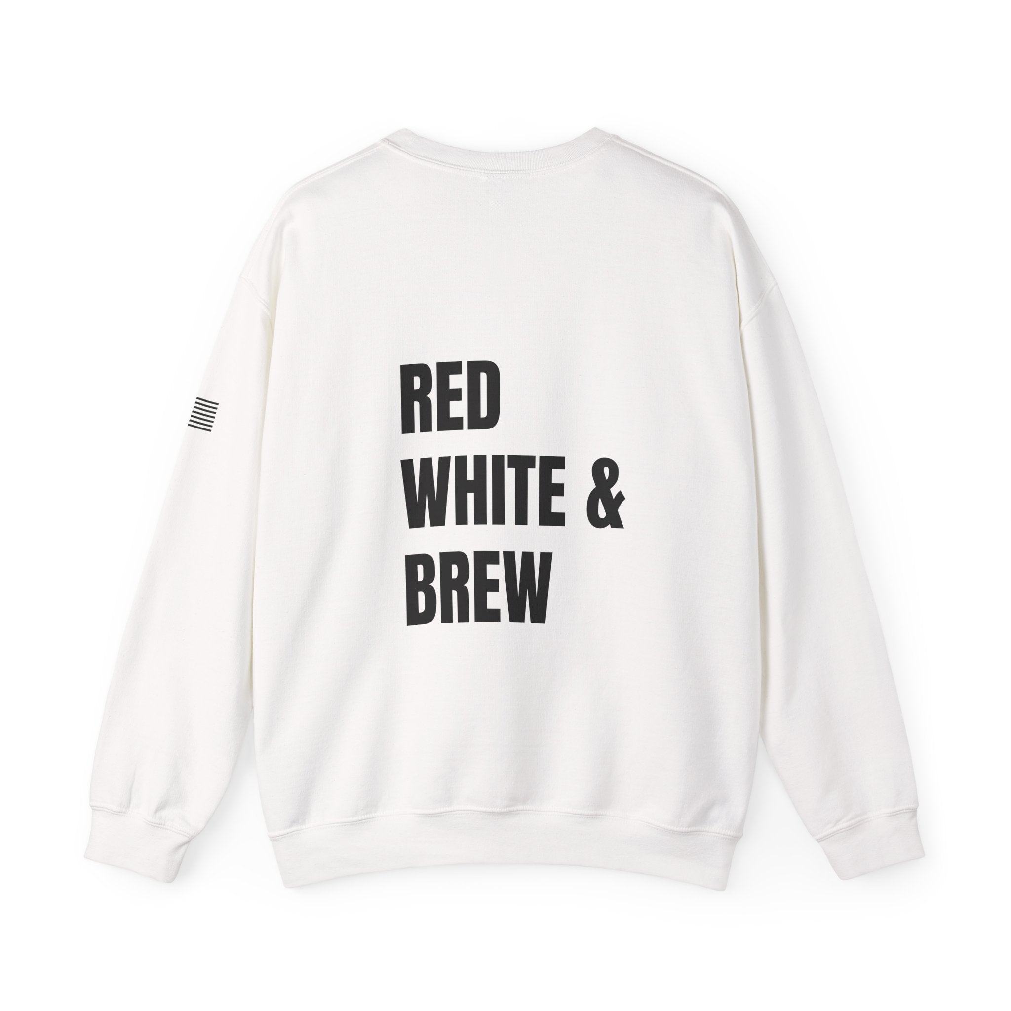 Adult- "'Merica" (Front) "Red White & Brew" (Back)- Unisex Crewneck Sweatshirt, Fourth of July, Summer Fun, Boat Days