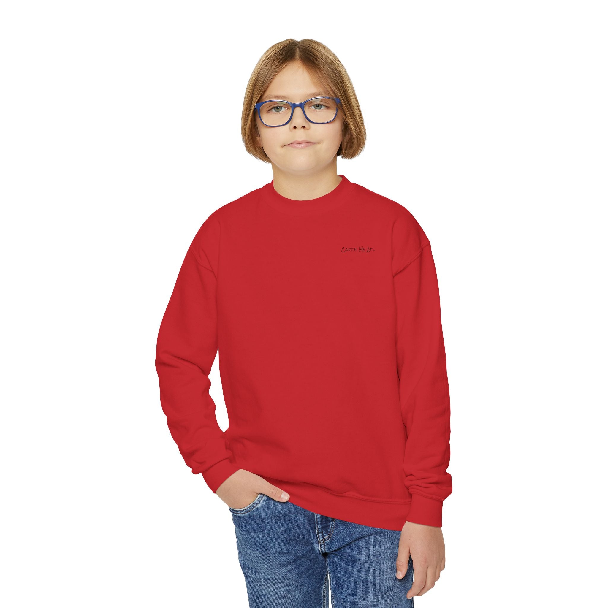 Youth-(XS-XL) "Catch Me At" (Front) "Candlewood Lake" (Back)- Unisex Crewneck Sweatshirt