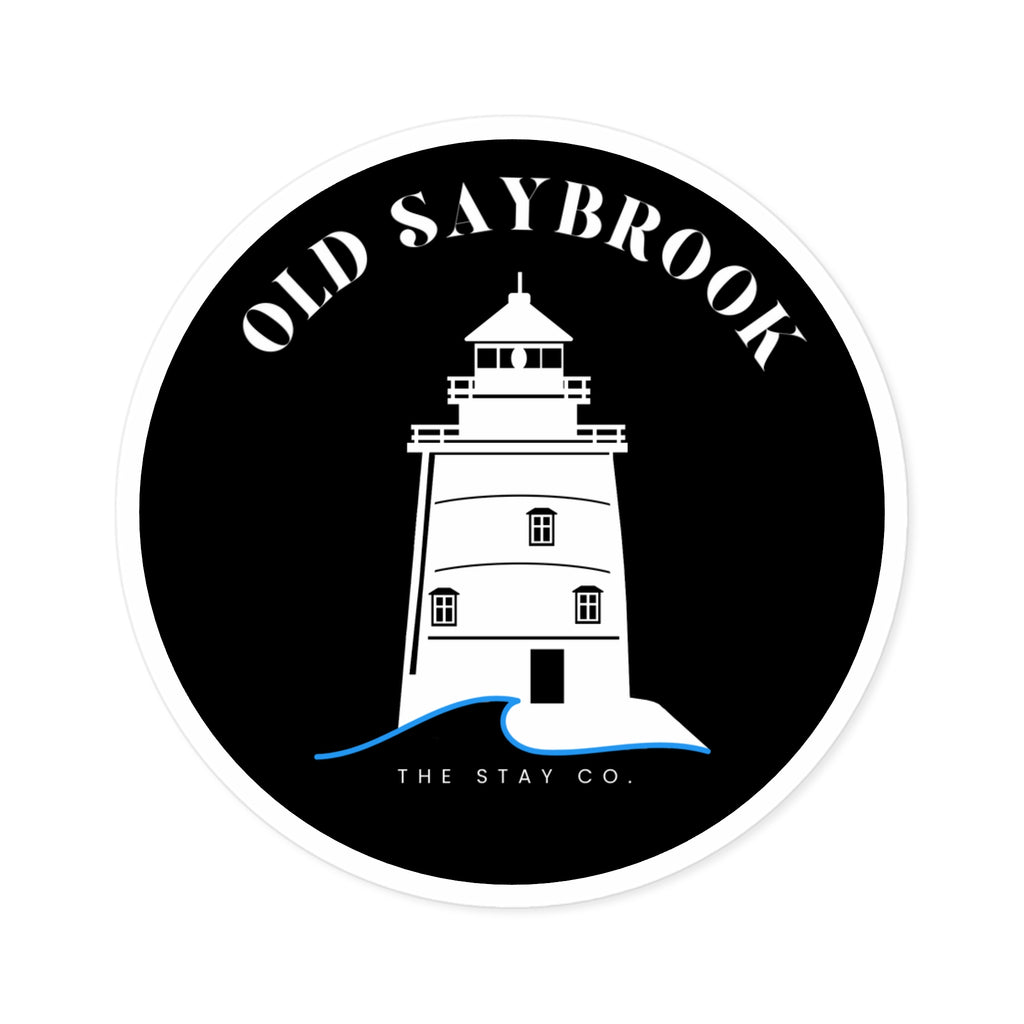 Old Saybrook Lighthouse Round Stickers