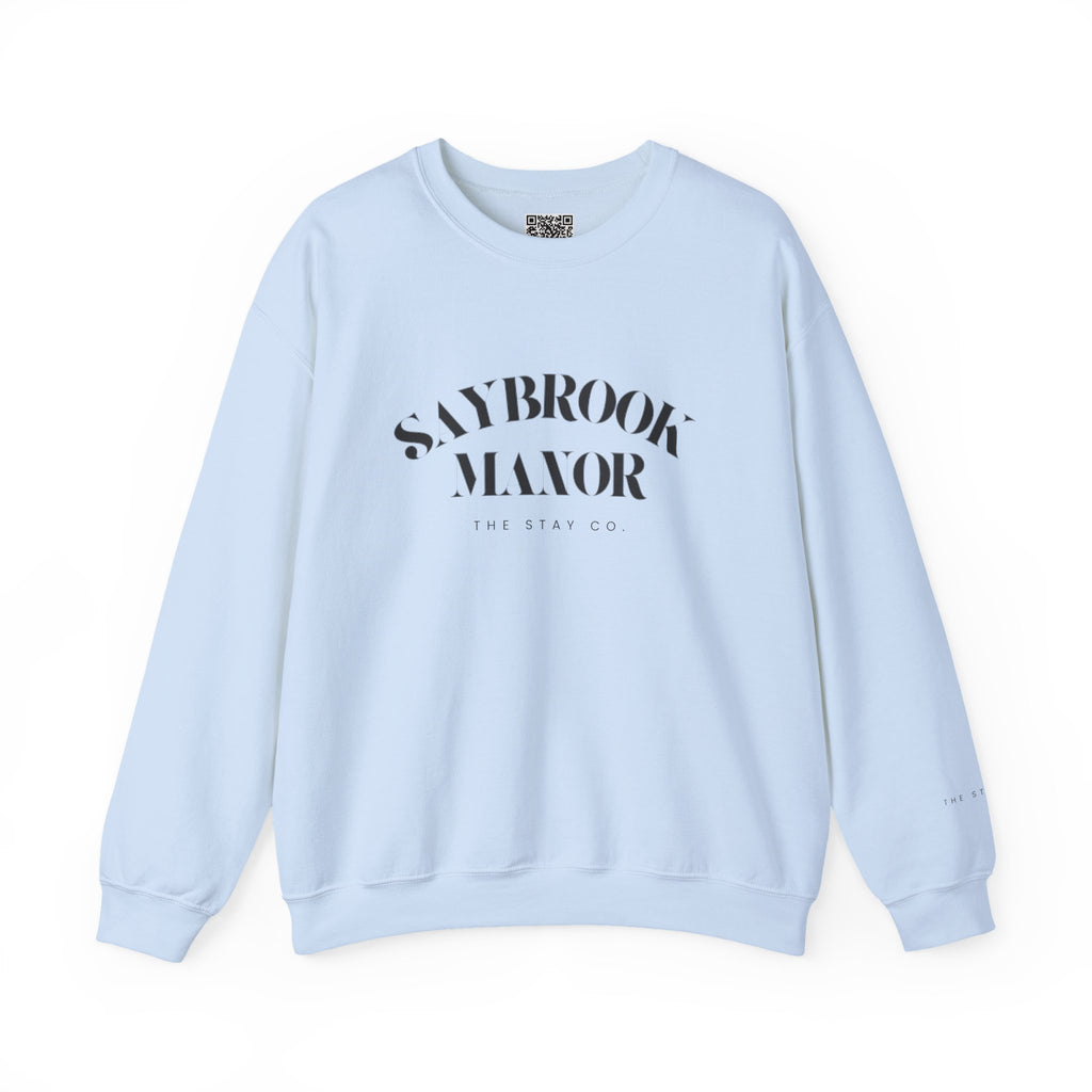Adult Crewneck-Saybrook Manor with Logo on Back- Black Writing