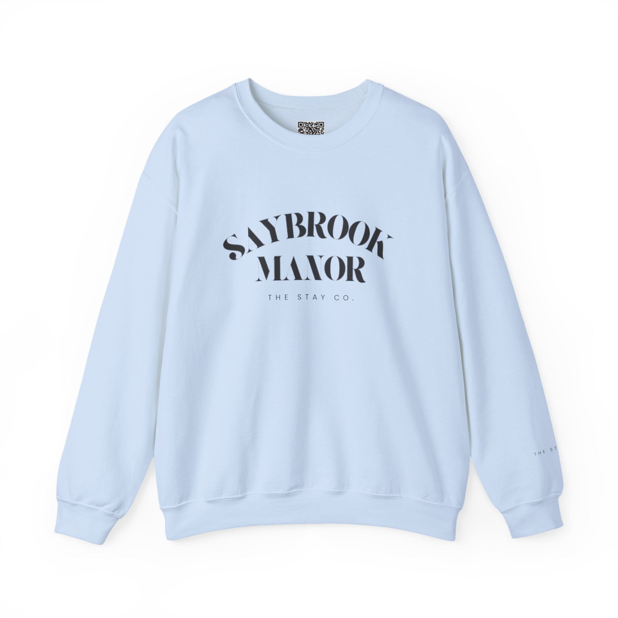 Adult Crewneck-Saybrook Manor with Logo on Back- Black Writing
