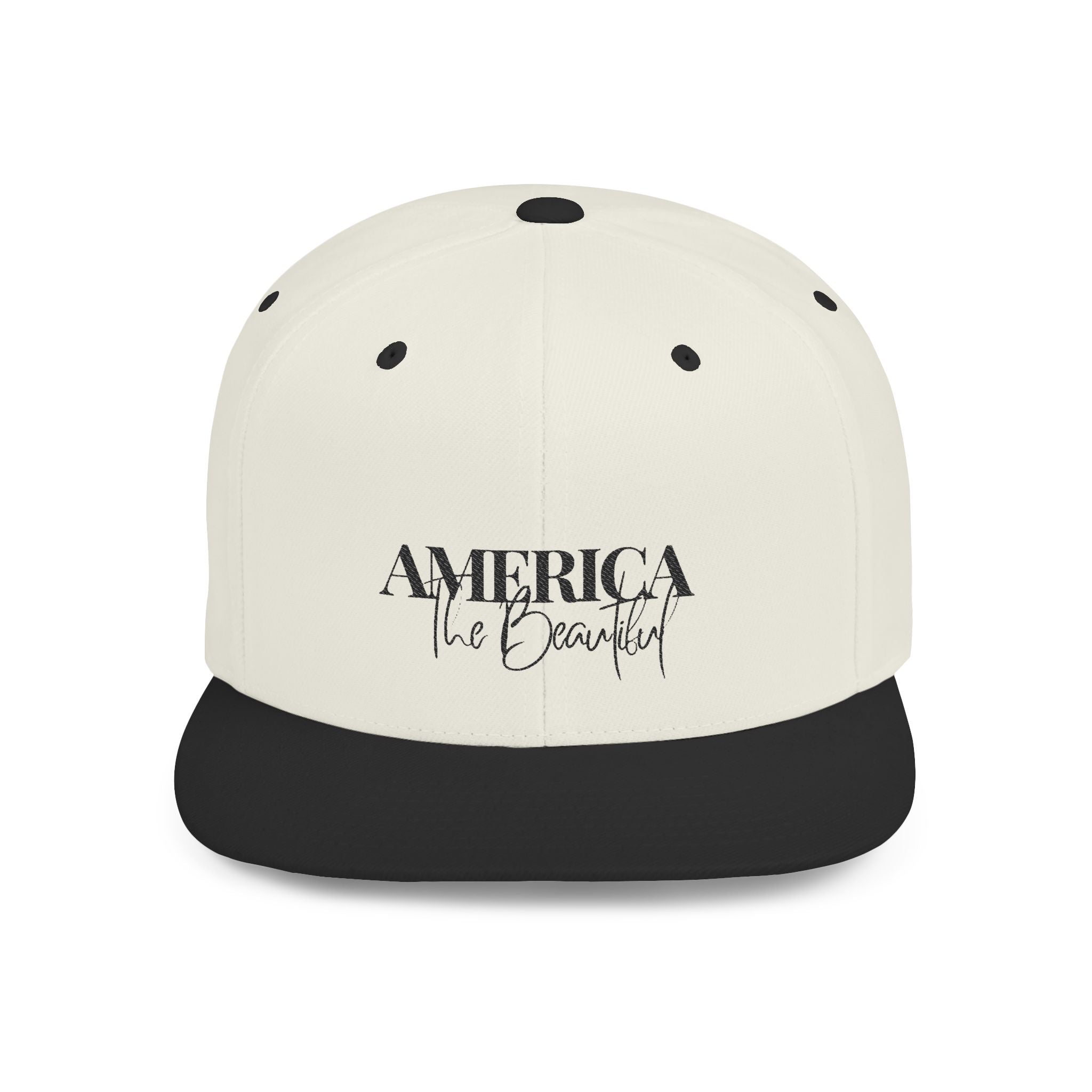 Embroidered Snackback Cap-"America The Beautiful"- Casual Hat, Outdoor Apparel, Summer Fashion, Gift for Him/Her, Festival Accessory