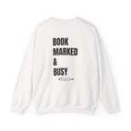 Adult-ELA Teacher Crew Neck " Grammer Guru" (Front)  "Bookmarked & Busy #ELA Club" (Back) -Crewneck Sweatshirt, Cozy Fall Apparel, Unisex Gift, Casual Style, September Vibes, Seasonal Fashion