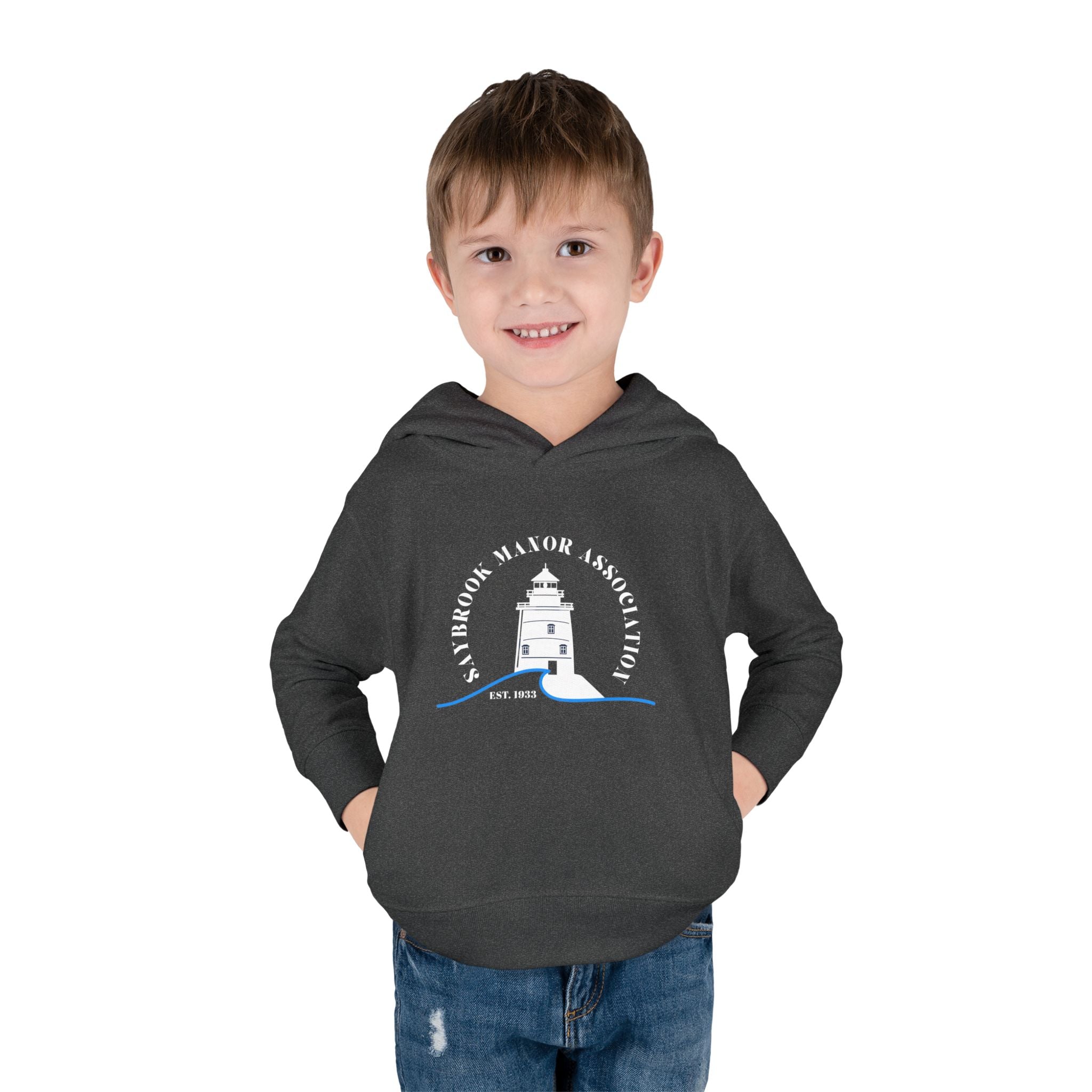 Toddler Hoodie- Saybrook Manor Association Logo on Front - "NAP. SNAX. SAYBROOK. REPEAT."