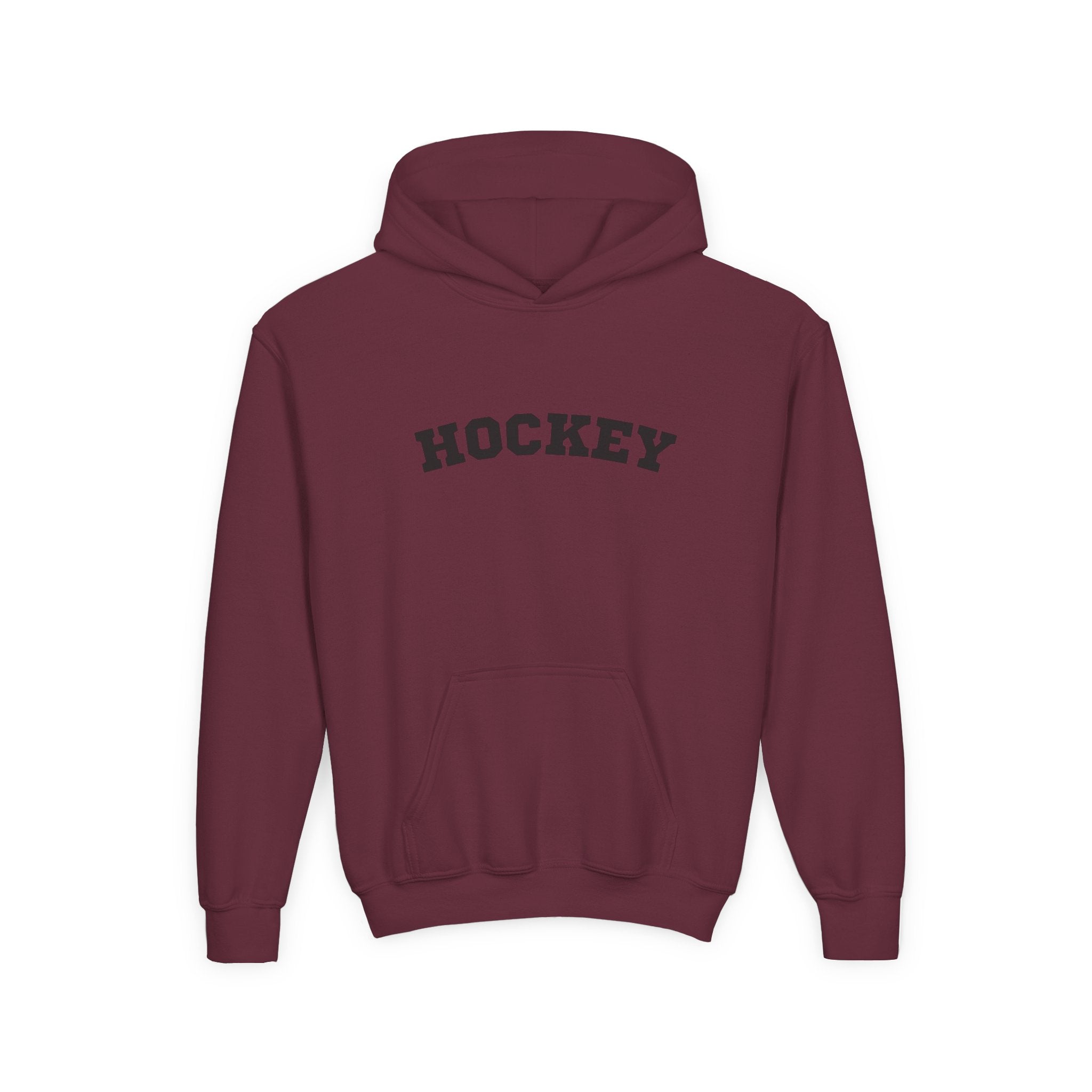 Youth Hoodie "Hockey" - Choose Your Color- -Sports Apparel, Gift for Young Athletes, Team Spirit, Cozy Sweatshirt, Game Day Ready