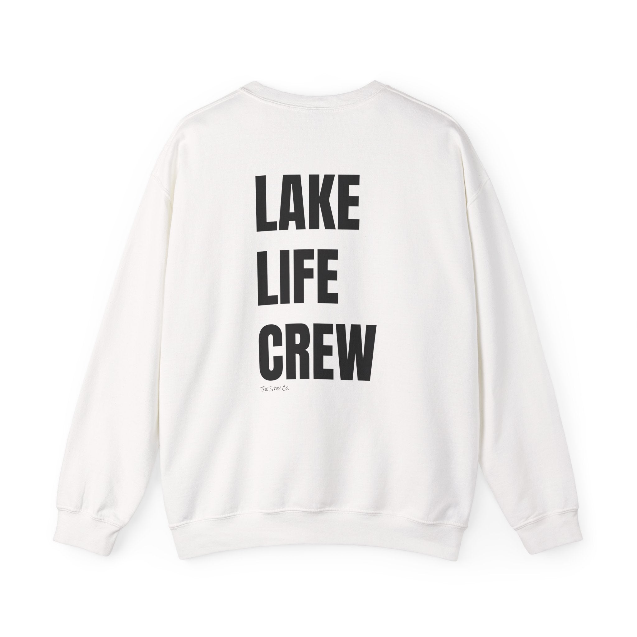 Adult- "Made for this"- (Front)  "Lake Life Crew" (Back)- Black Writing- Unisex Crewneck Sweatshirt