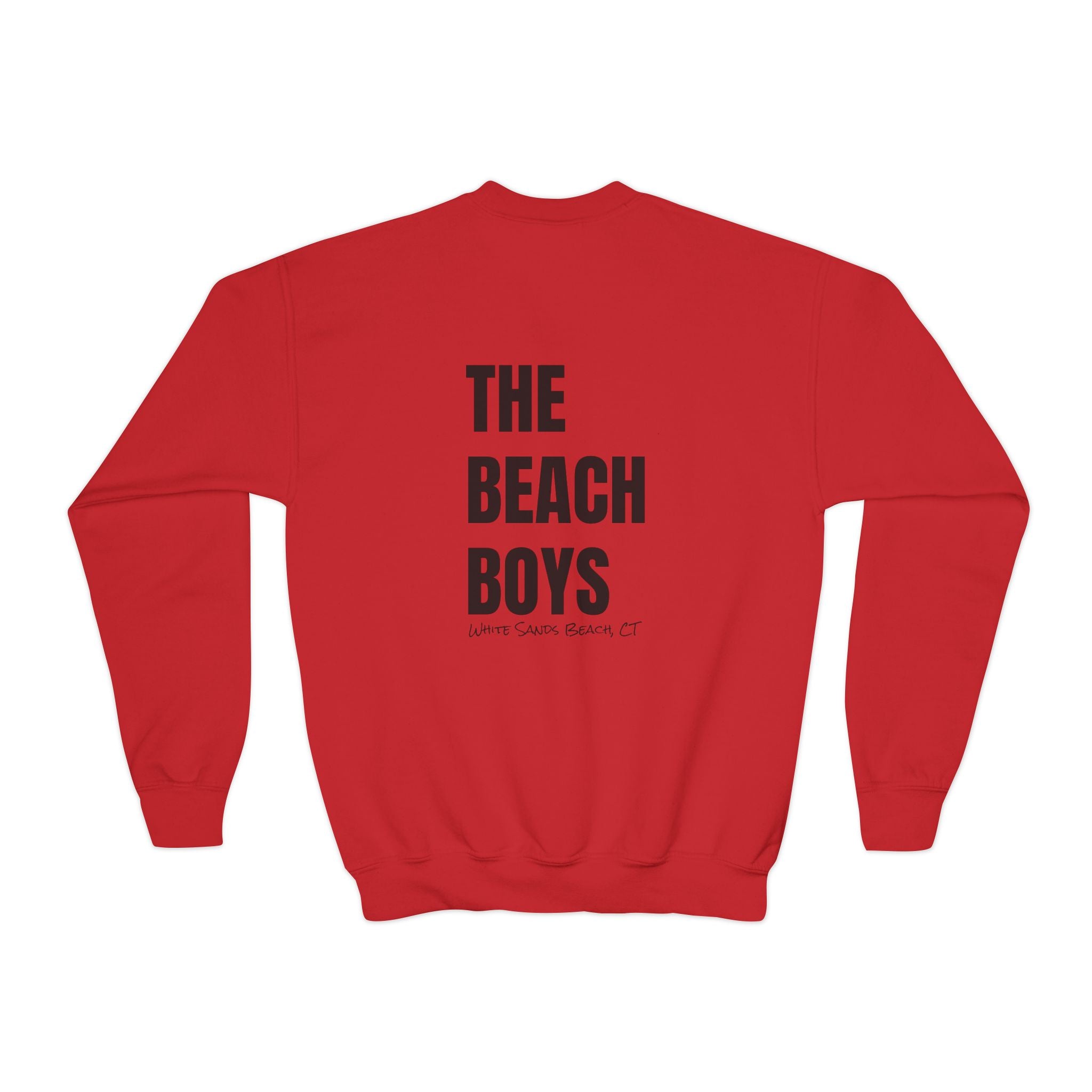 Youth- Beach Sweatshirt for Boys- In Black Writing Youth Crewneck Sweatshirt,  Apparel, Casual Wear, Gift for Teens,