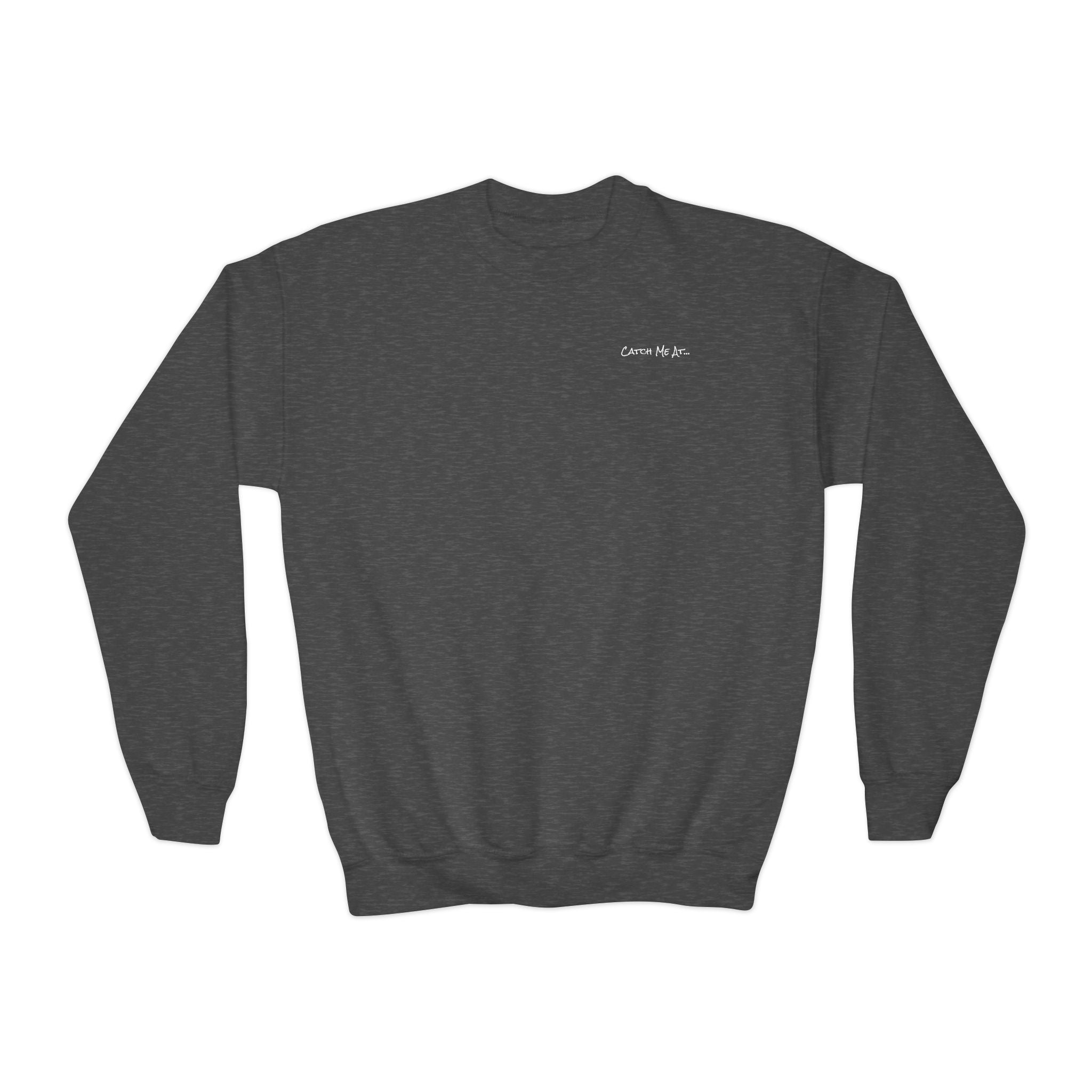 Youth-(XS-XL) "Catch Me At" (Front) "Candlewood Lake" (Back)- Unisex Crewneck Sweatshirt