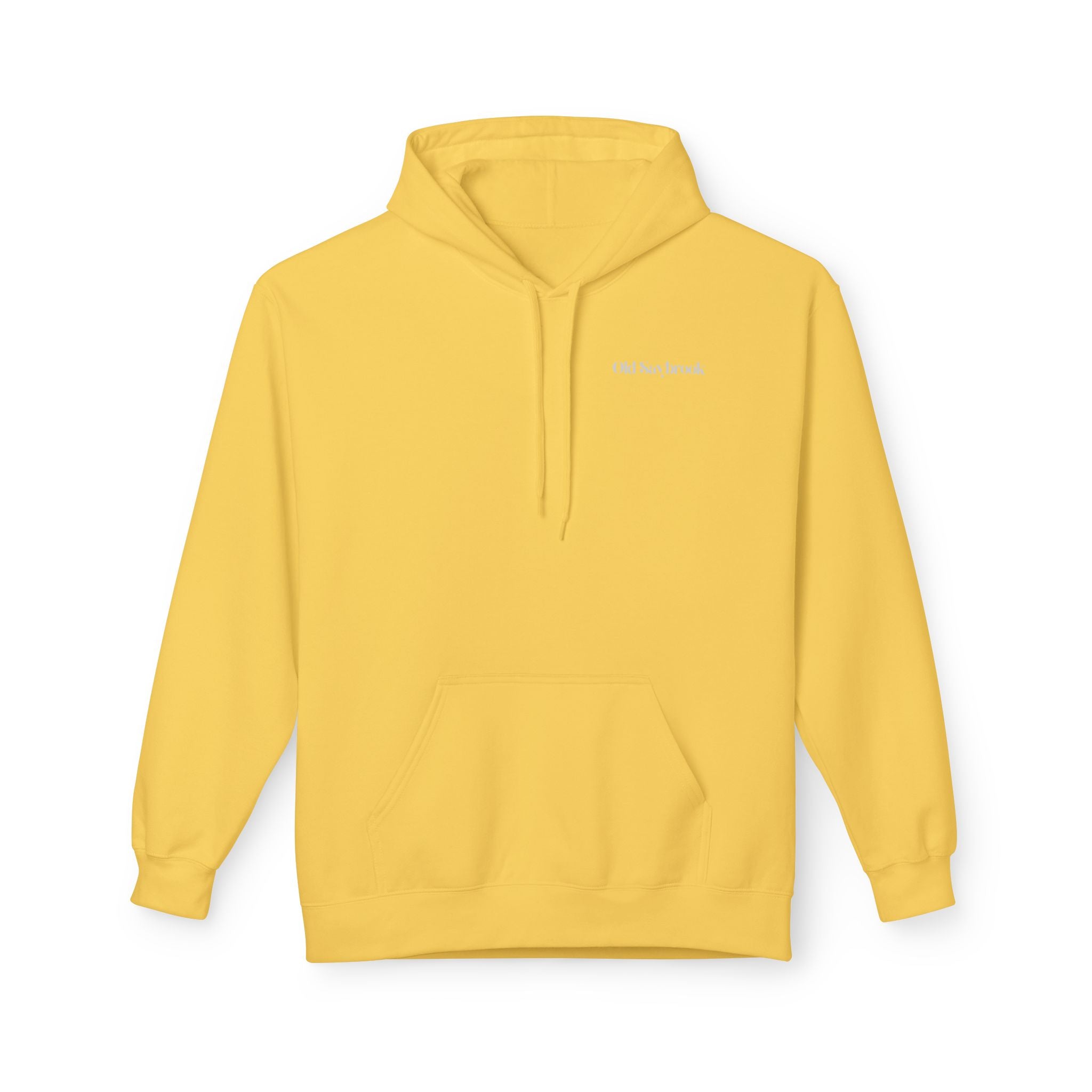 Adult- "Old Saybrook" (Front) Old Saybrook Light House (Back) - White Writing Hoodie