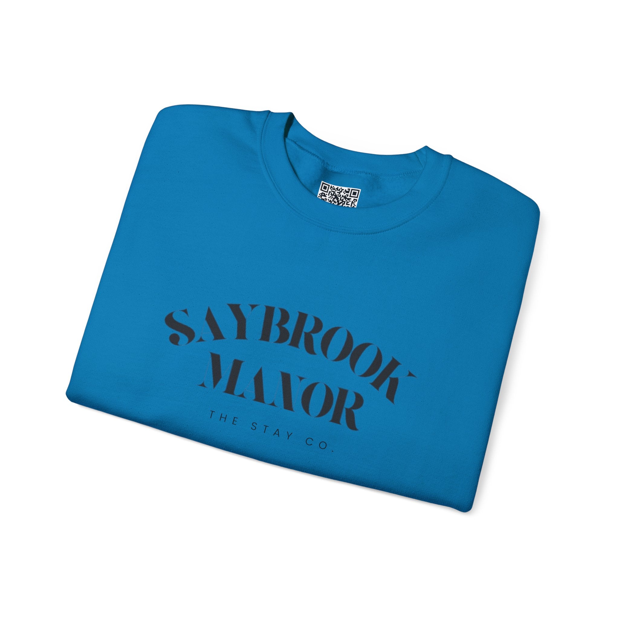 Adult Crewneck-Saybrook Manor with Logo on Back- Black Writing