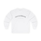 Old Saybrook Long Sleeve Tee With Light House on Back- Black Writing