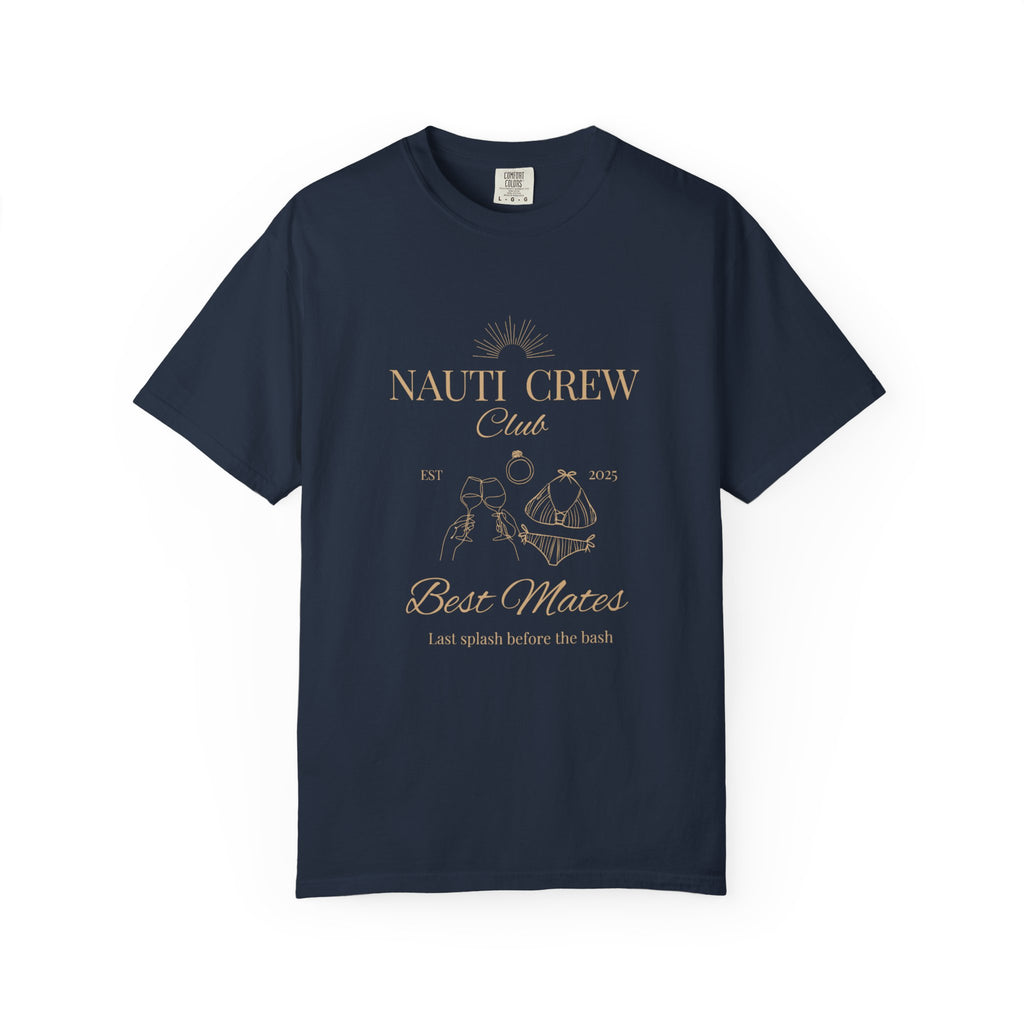 Matching "Nauti Crew-Best Mates" -T-Shirt, Pefect for Bachelorette and Wedding Parties- Unisex Vacation Top, Sailor Humor Apparel
