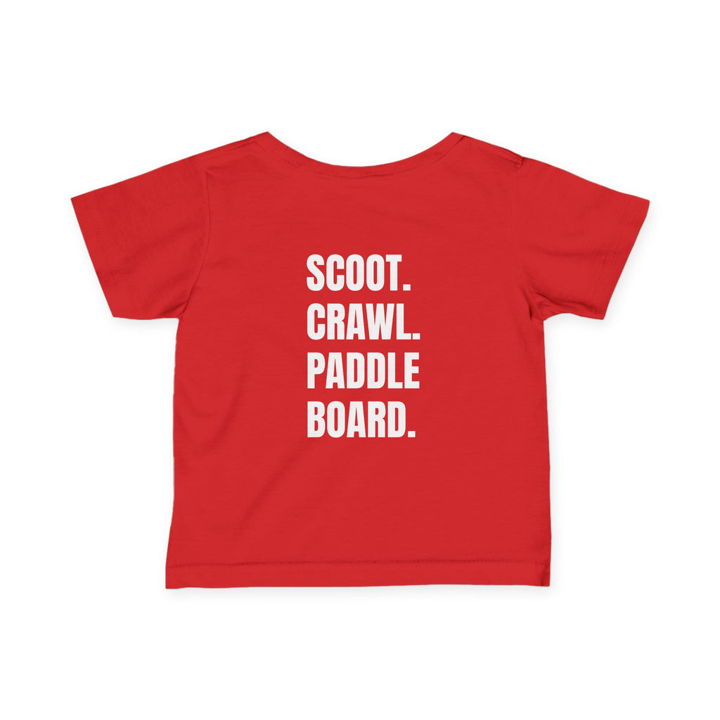Infant- "Scoot. Crawl. Paddleboard." Adventure Tee- in white writing - Playful Baby Shirt for Active Explorers, Cute Toddler Gift, Fun Summer Wear, Baby Shower Present