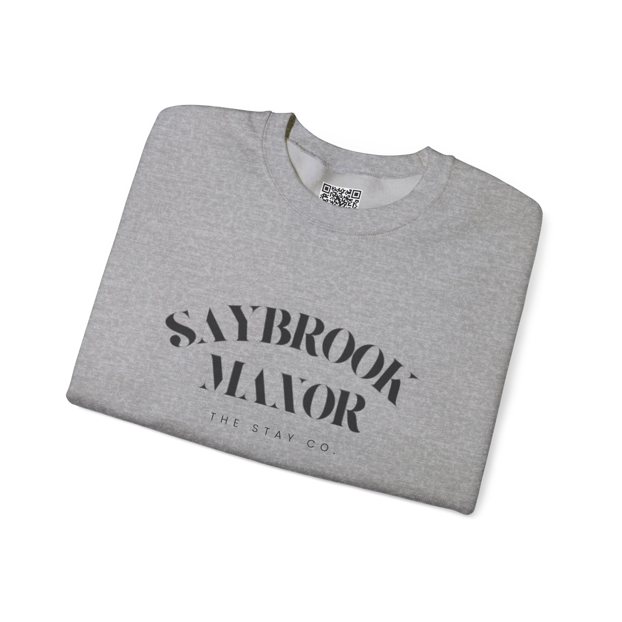 Adult Crewneck-Saybrook Manor with Logo on Back- Black Writing
