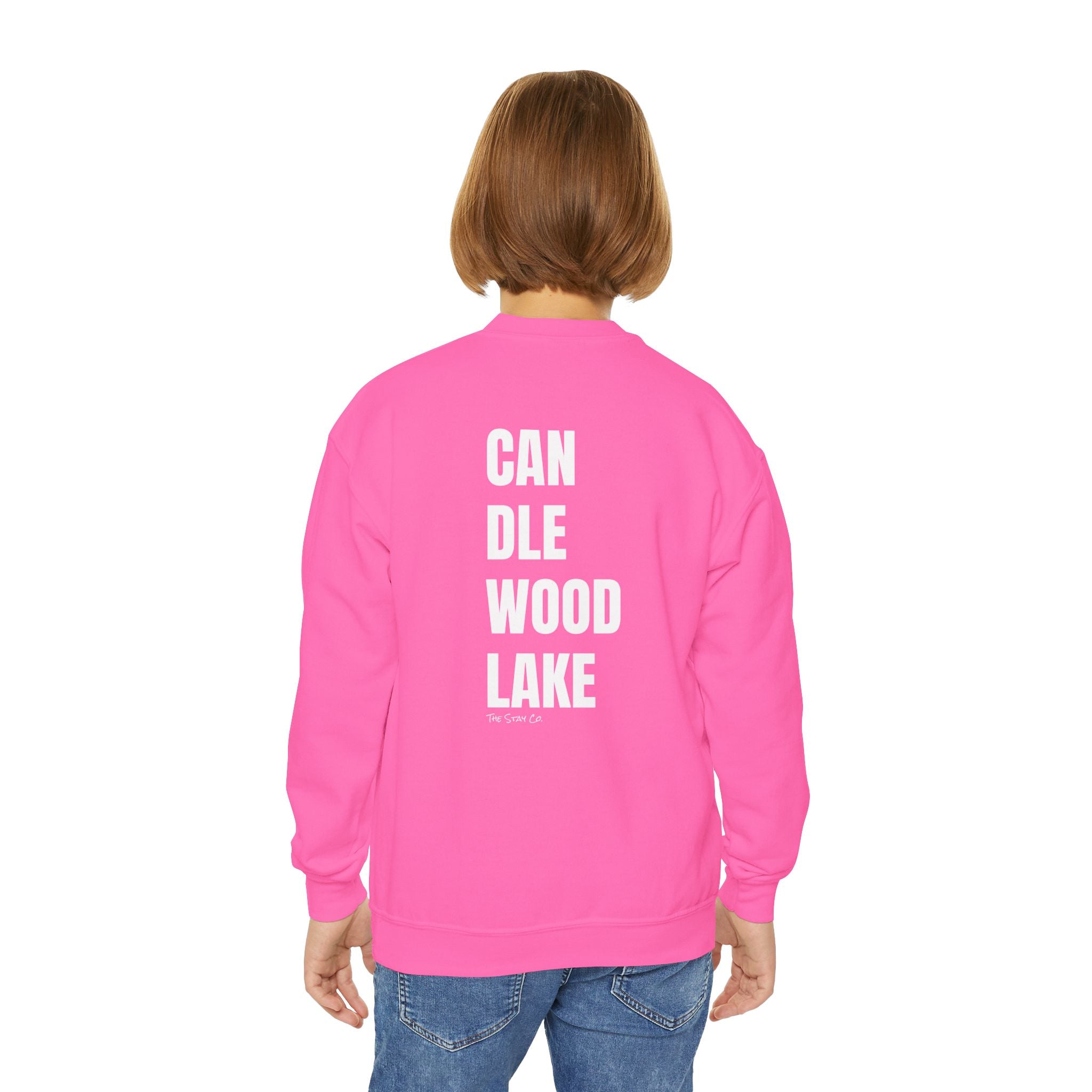 Youth-(XS-XL) "Catch Me At" (Front) "Candlewood Lake" (Back)- Unisex Crewneck Sweatshirt