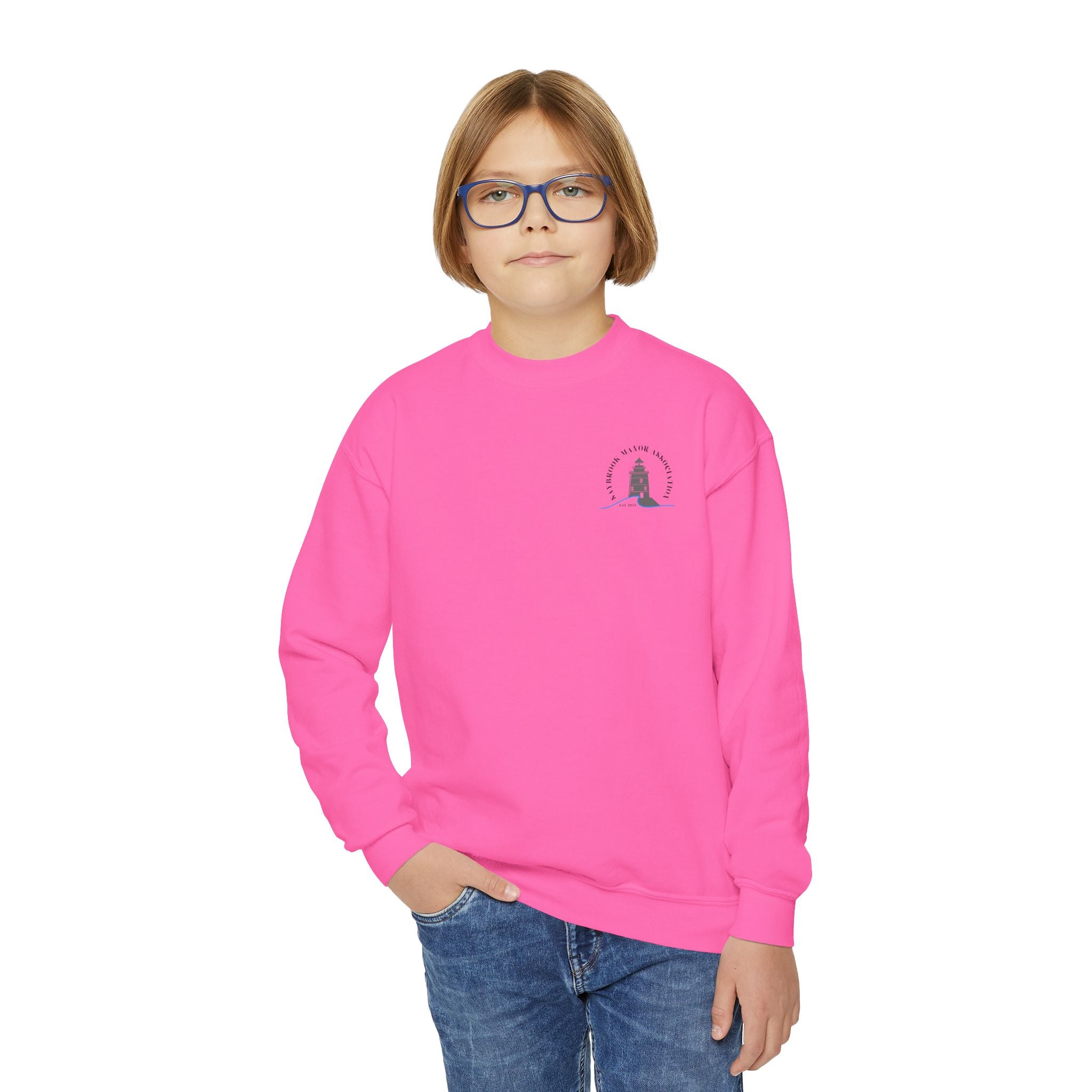 Youth-(XS-XL) Old Saybrook Crewneck Sweatshirt With Association Logo On Front