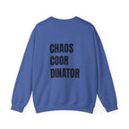 Adult- Teacher Crew Neck "Fueled by Caffeine" (Front) - "Chaos Coordinator"- (Back) Crewneck Sweatshirt, Cozy Fall Apparel, Unisex Gift, Casual Style, September Vibes, Seasonal Fashion