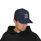 "White Sands Beach" - Snapback Trucker Cap - Perfect for Summer, Vacation, or Outdoor Events, Casual Style, Unisex Accessories, Gift Idea