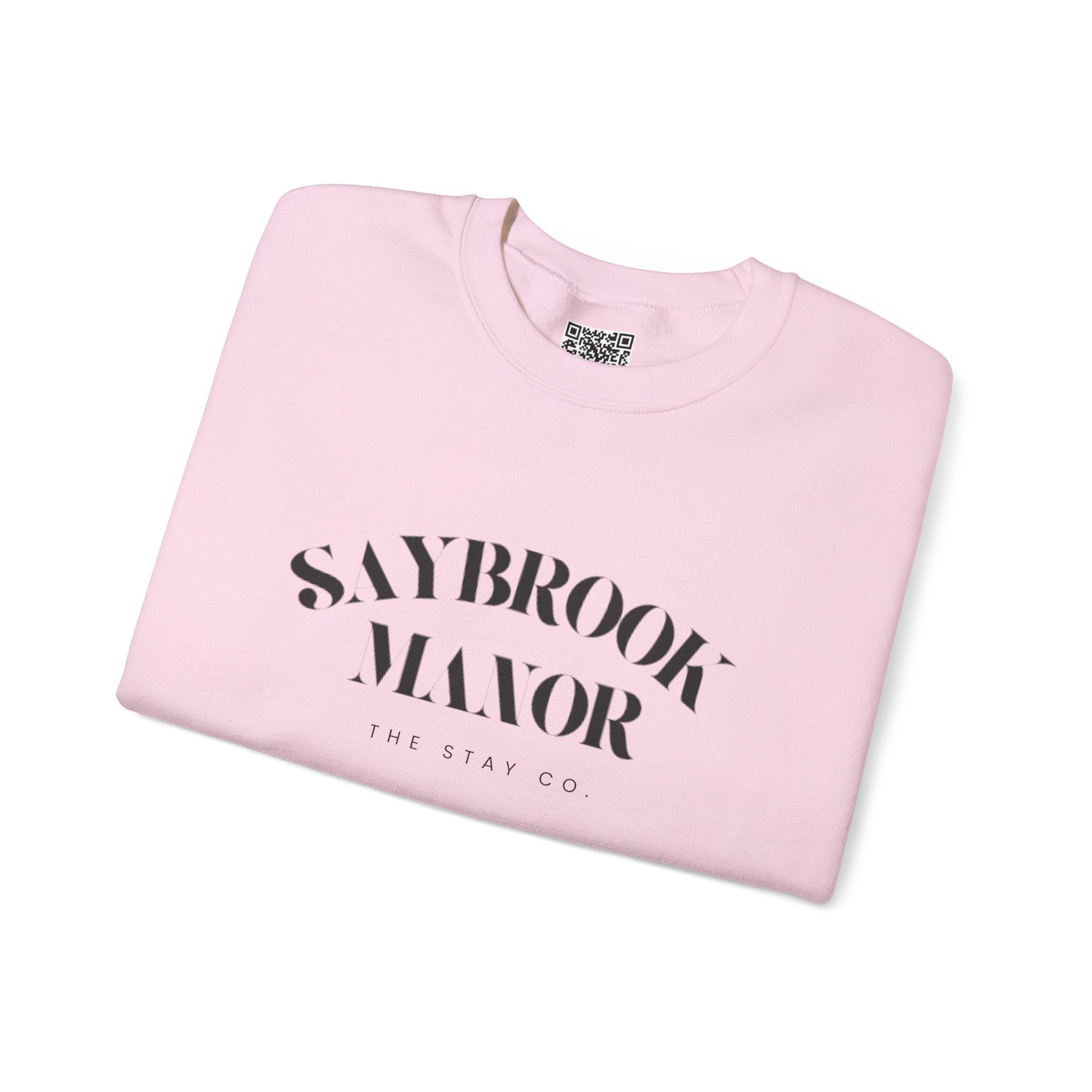 Adult Crewneck-Saybrook Manor with Logo on Back- Black Writing