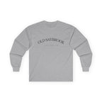 Old Saybrook Long Sleeve Tee With Light House on Back- Black Writing
