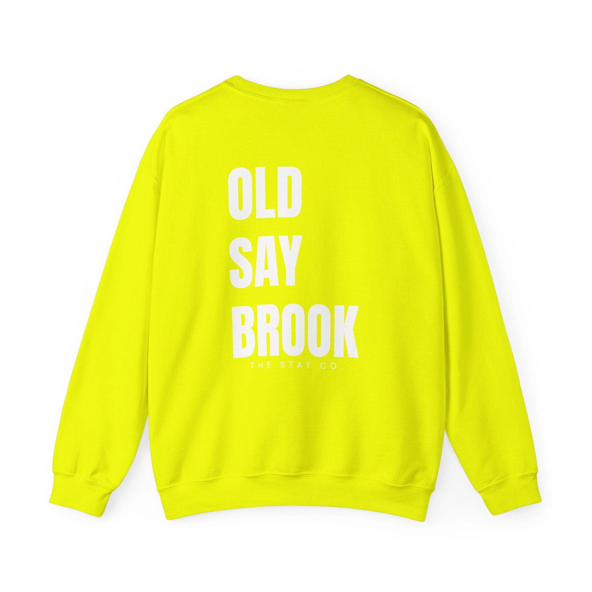 Adult- "Return To" (Front) - "Old Saybrook" (Back) -White Writing -Unisex Crewneck Sweatshirt