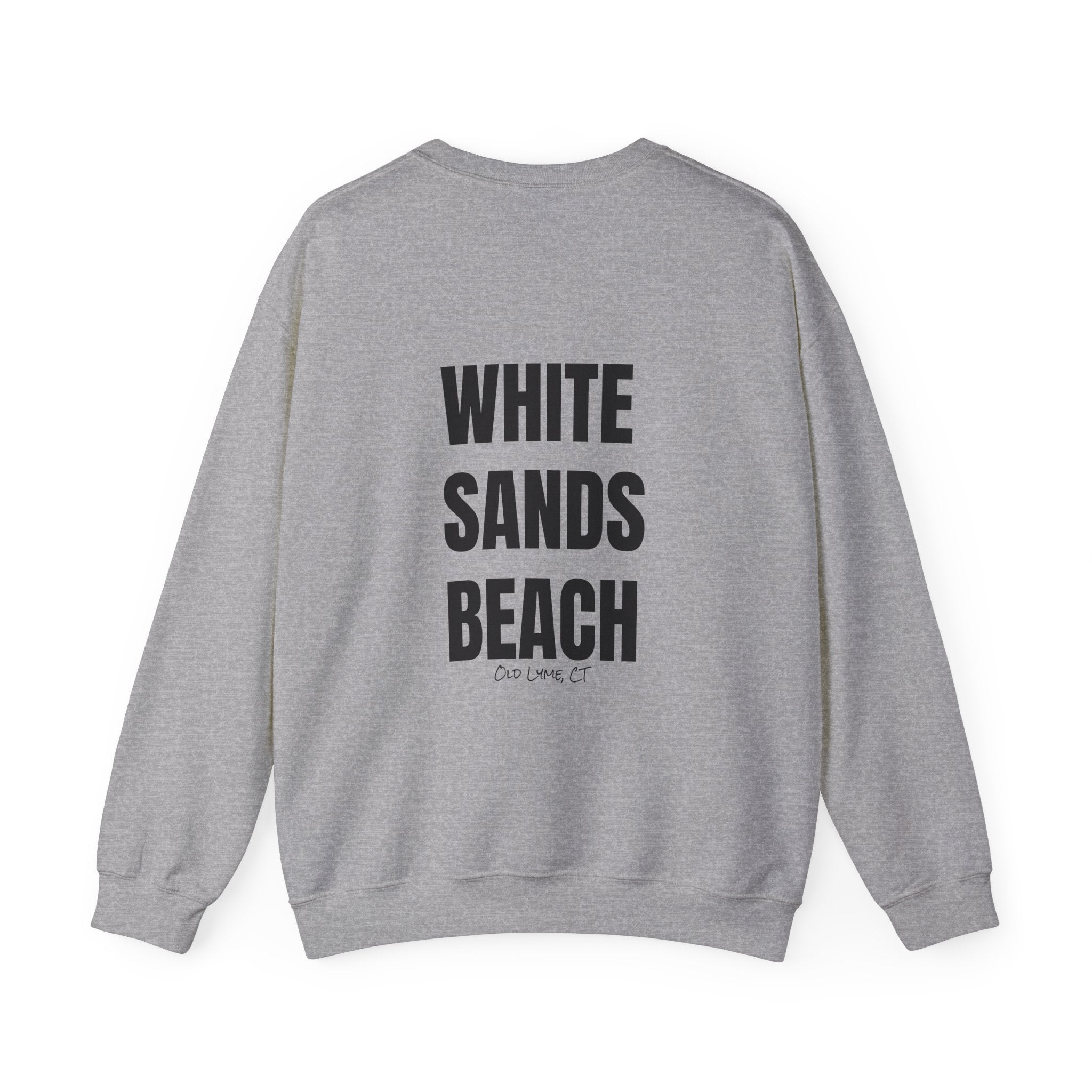 Adult- "'Catch me at"-(Front)- "White Sands Beach Old Lyme, CT"- (Back)- (No Flag) Custom Sweatshirt for location