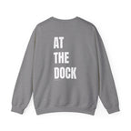 Adult- "Catch me" (Front) - "At The Dock" (Back) -White Writing -Unisex Crewneck Sweatshirt
