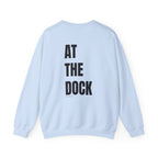 Adult- "Catch me" (Front) - "At The Dock" (Back) -Black Writing -Unisex Crewneck Sweatshirt