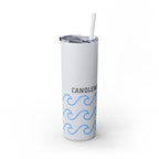 Personalized Skinny Tumbler with Straw - Coastal Waves Design, 20oz