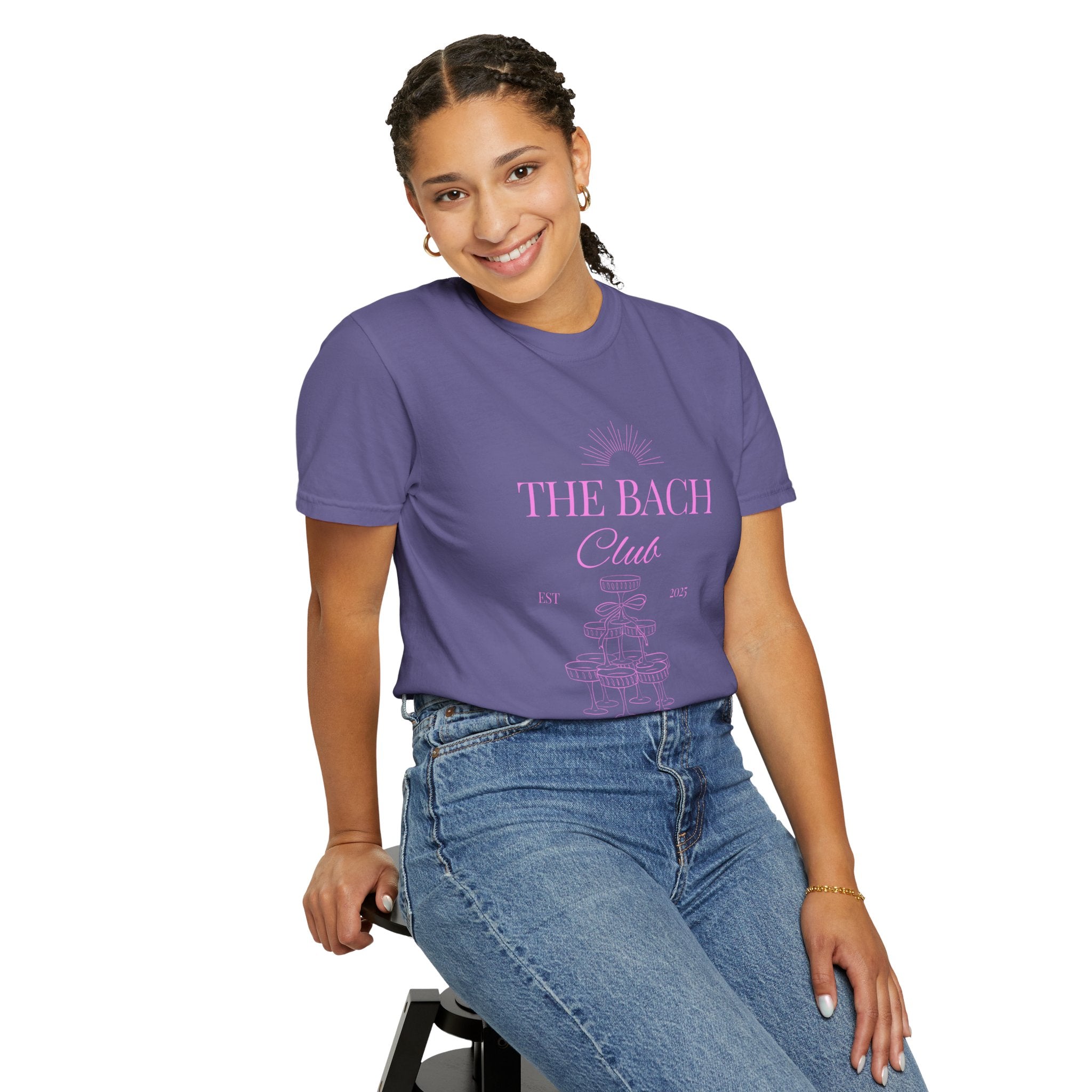 Matching "The Bach Club -Last Splash- Candlewood Lake" -T-Shirt in Pink Writing- Choose a Color- Perfect for Bachelorette and Wedding Parties- Unisex Vacation Top, Sailor Humor Apparel