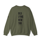 Adult- "Salty AF" (Front) "Old Lyme New Tan" (Back)- with Flag -Unisex Crewneck