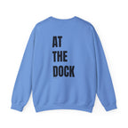 Adult- "Catch me" (Front) - "At The Dock" (Back) -Black Writing -Unisex Crewneck Sweatshirt
