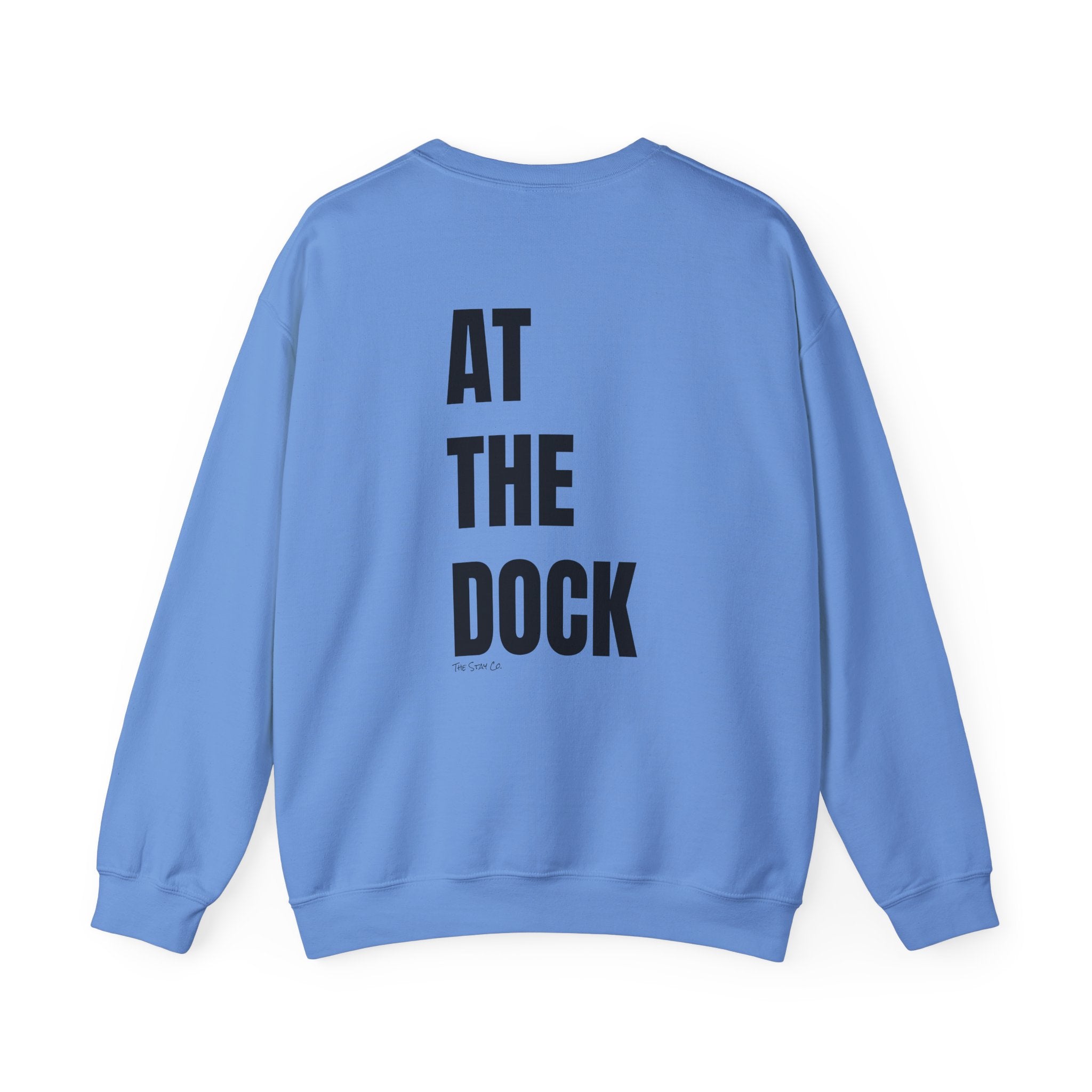 Adult- "Catch me" (Front) - "At The Dock" (Back) -Black Writing -Unisex Crewneck Sweatshirt