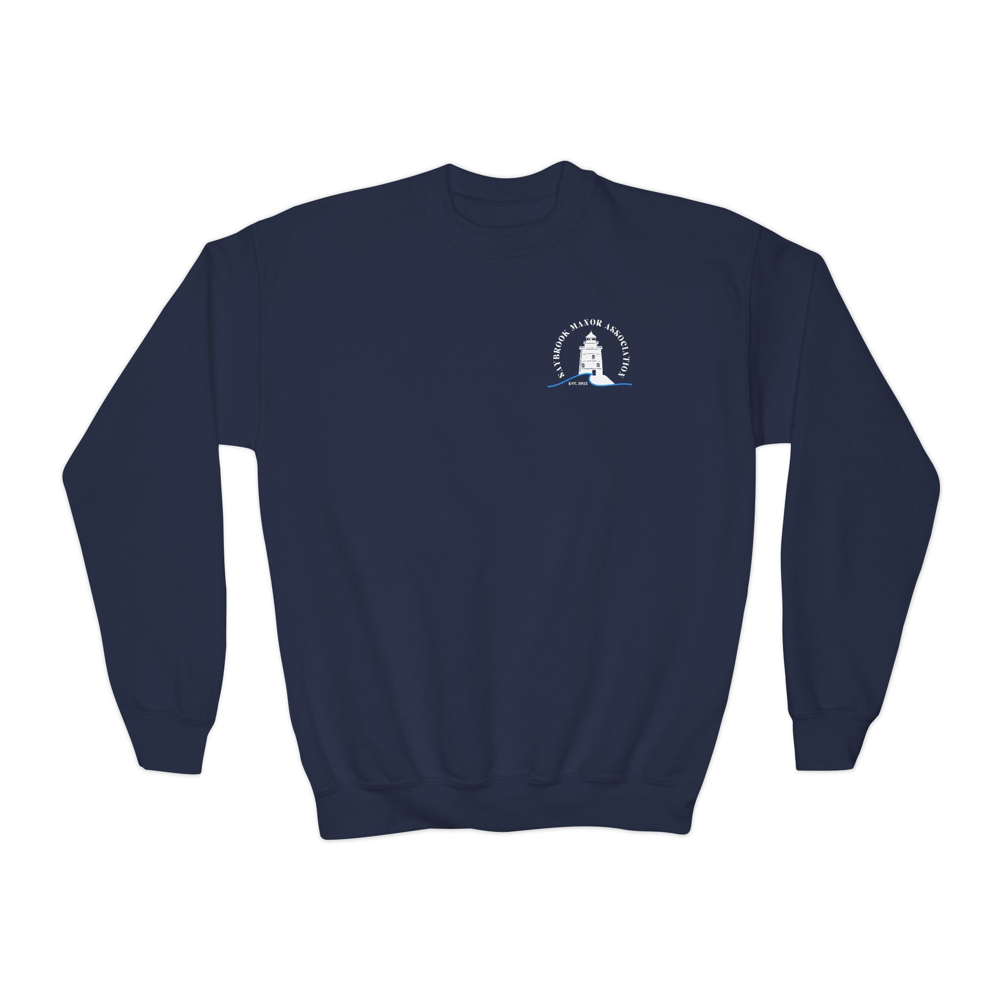 Youth-(XS-XL) Old Saybrook Crewneck With Association Logo On Front- White Writing