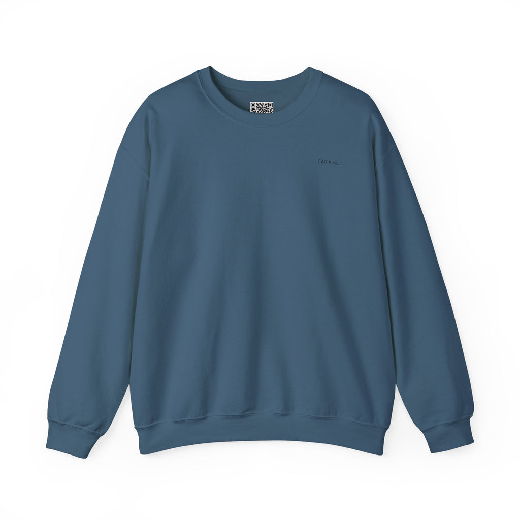 Adult- "Catch me" (Front) - "At The Dock" (Back) -Black Writing -Unisex Crewneck Sweatshirt