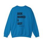 Adult-ELA Teacher Crew Neck " Grammer Guru" (Front)  "Bookmarked & Busy #ELA Club" (Back) -Crewneck Sweatshirt, Cozy Fall Apparel, Unisex Gift, Casual Style, September Vibes, Seasonal Fashion