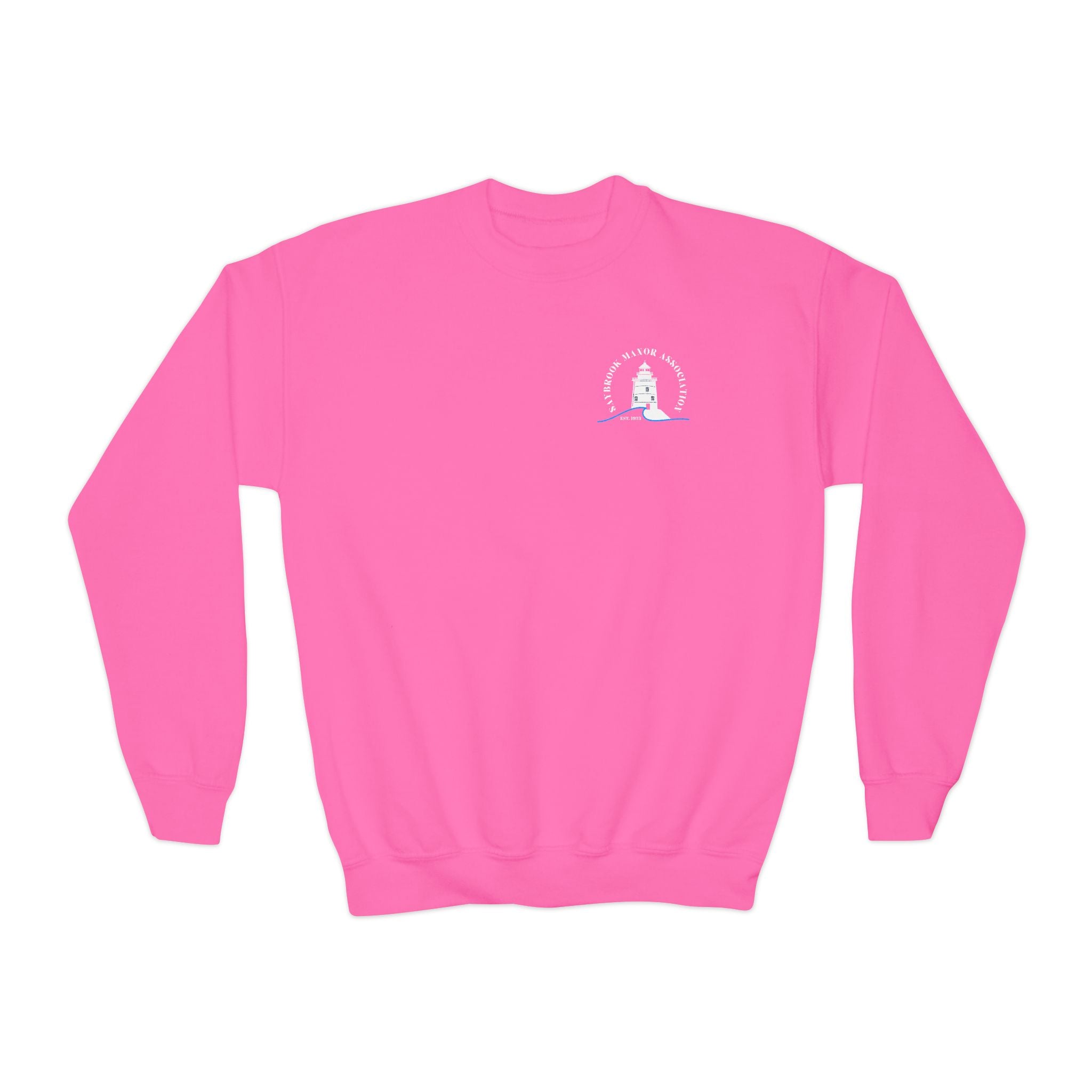 Youth-(XS-XL) Old Saybrook Crewneck With Association Logo On Front- White Writing