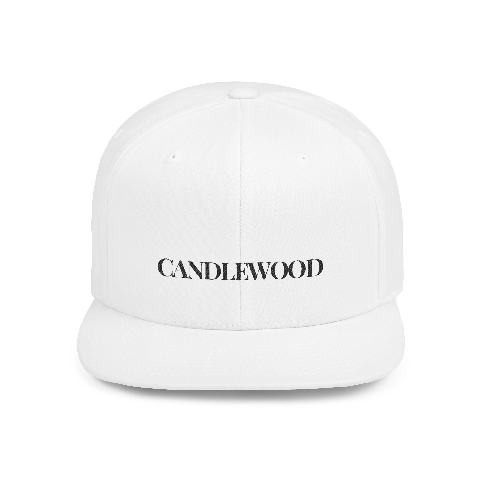 Embroidered Snackback Cap-"Candlewood"- In Black Writing- Casual Hat, Outdoor Apparel, Summer Fashion, Gift for Him/Her, Festival Accessory
