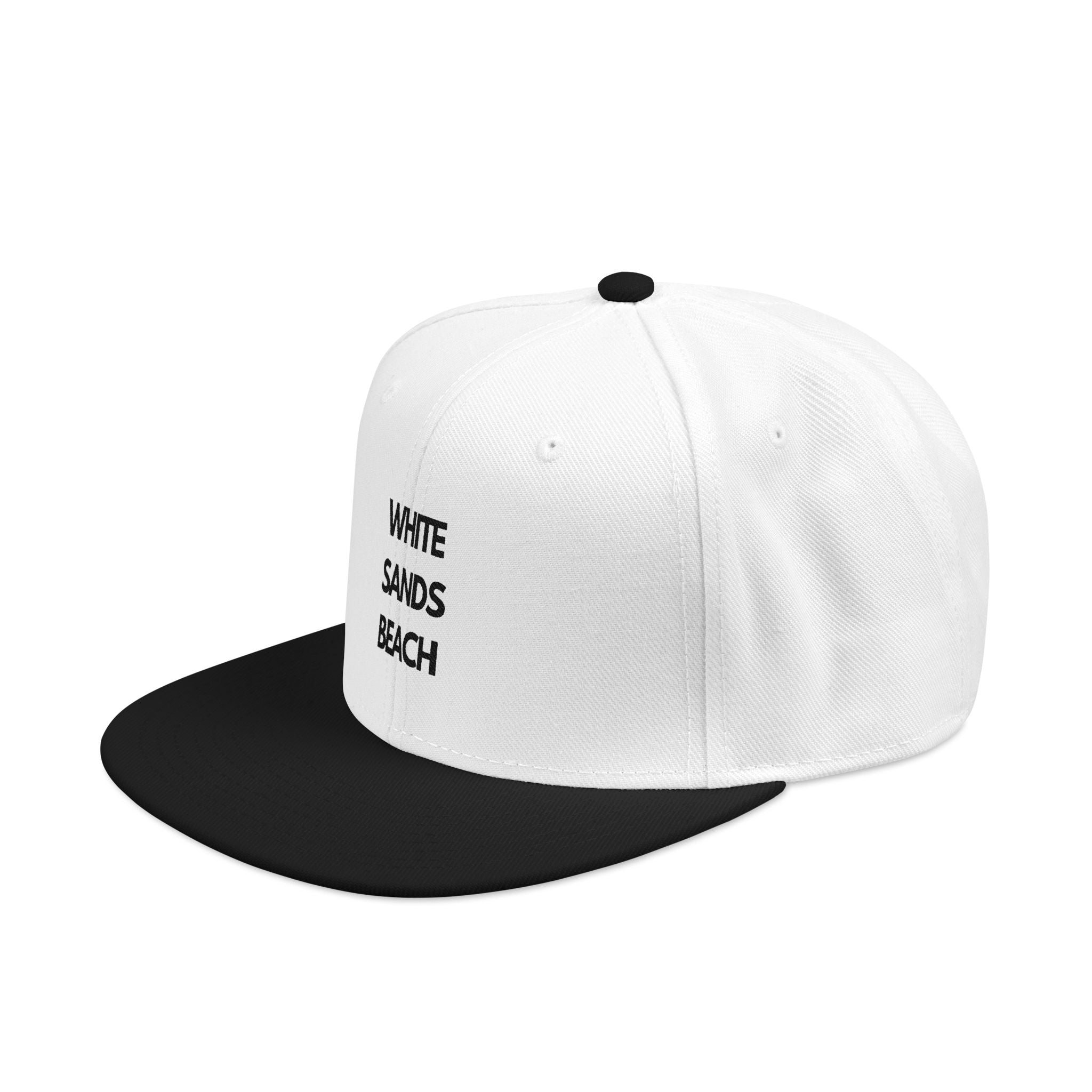 Embroidered Snapback Hat "White Sands Beach"- Perfect for Beach Days, Summer Outings, Casual Wear, Gift for Him/Her